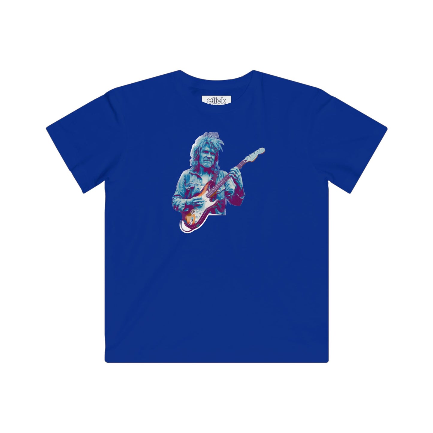 Kids Psychadelic T-Shirt - Funky Guitar player Man jamming on electic guitar with rugged hippie appearance. - Psychadelic Style T-Shirt