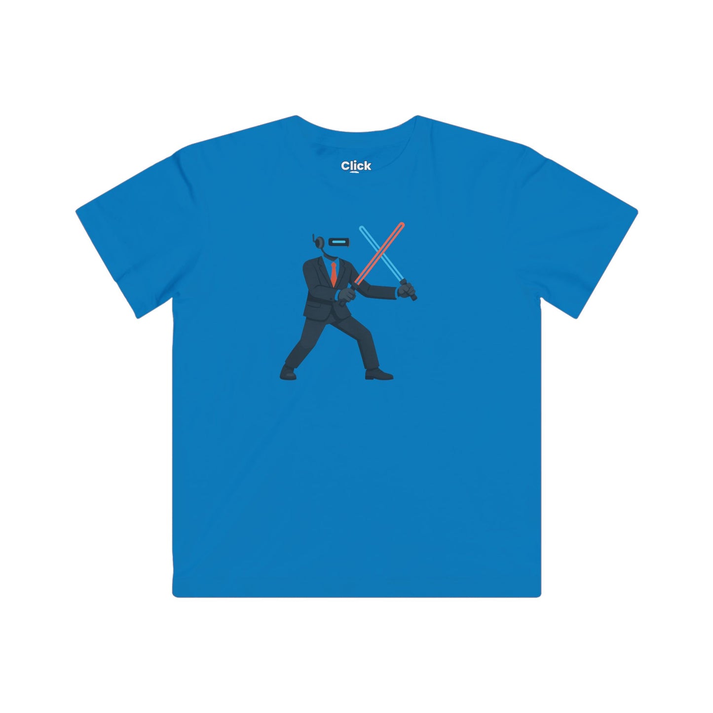 Kids Modern T-Shirt - Robotic Corporate Manager Dueling with Laser Swords - Modern Style T-Shirt