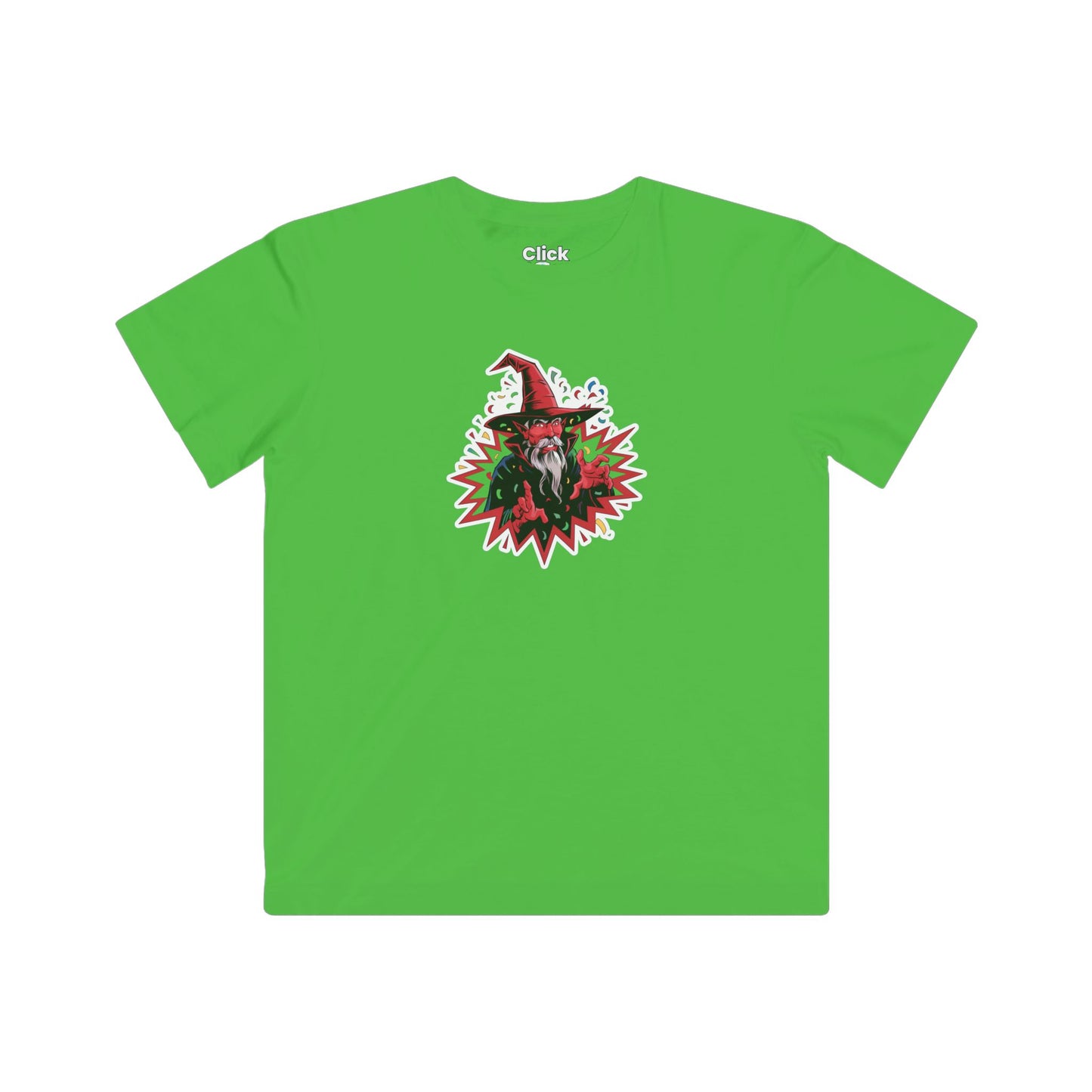 Kids Comic T-Shirt - Red Warlock Exploding with Confetti - Comic Style T-Shirt