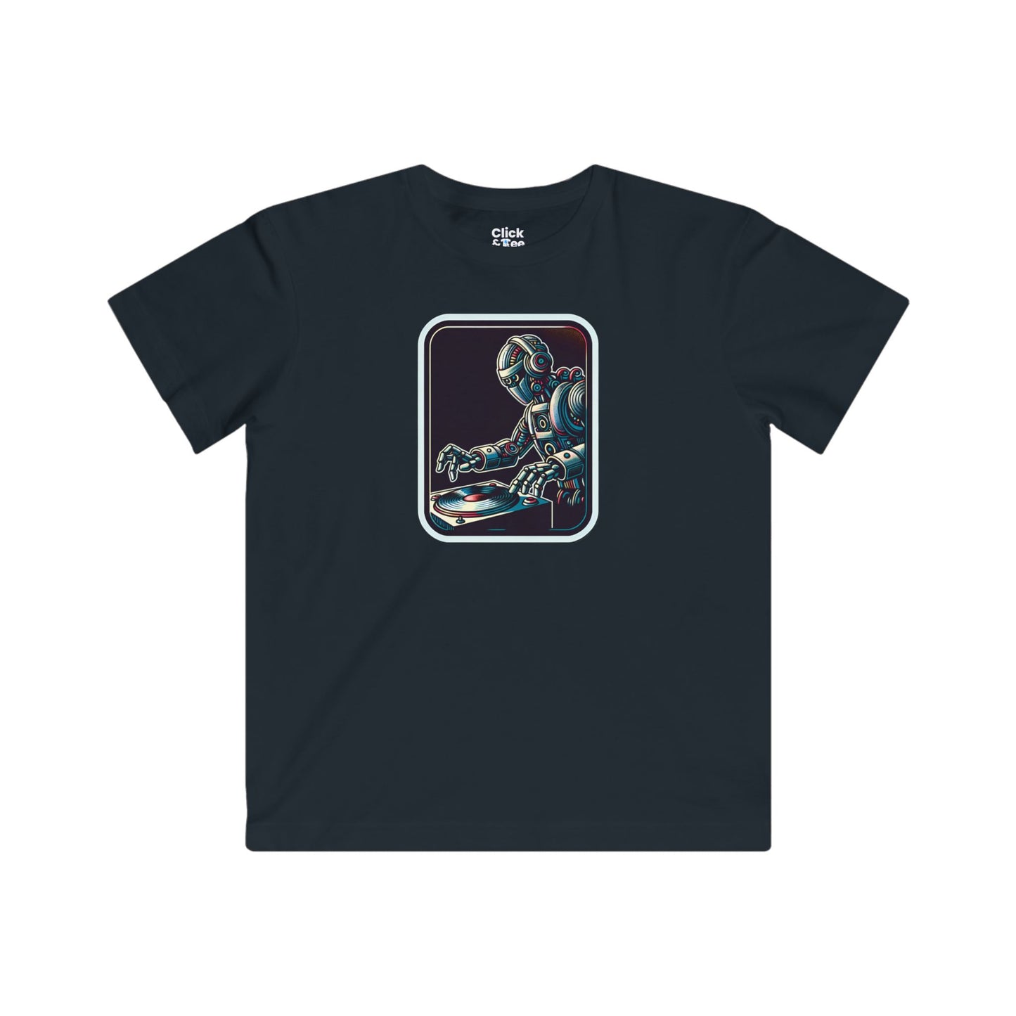 Kids Retro T-Shirt - Wild Retro Futuristic Robot DJing - Retro Style T-Shirt