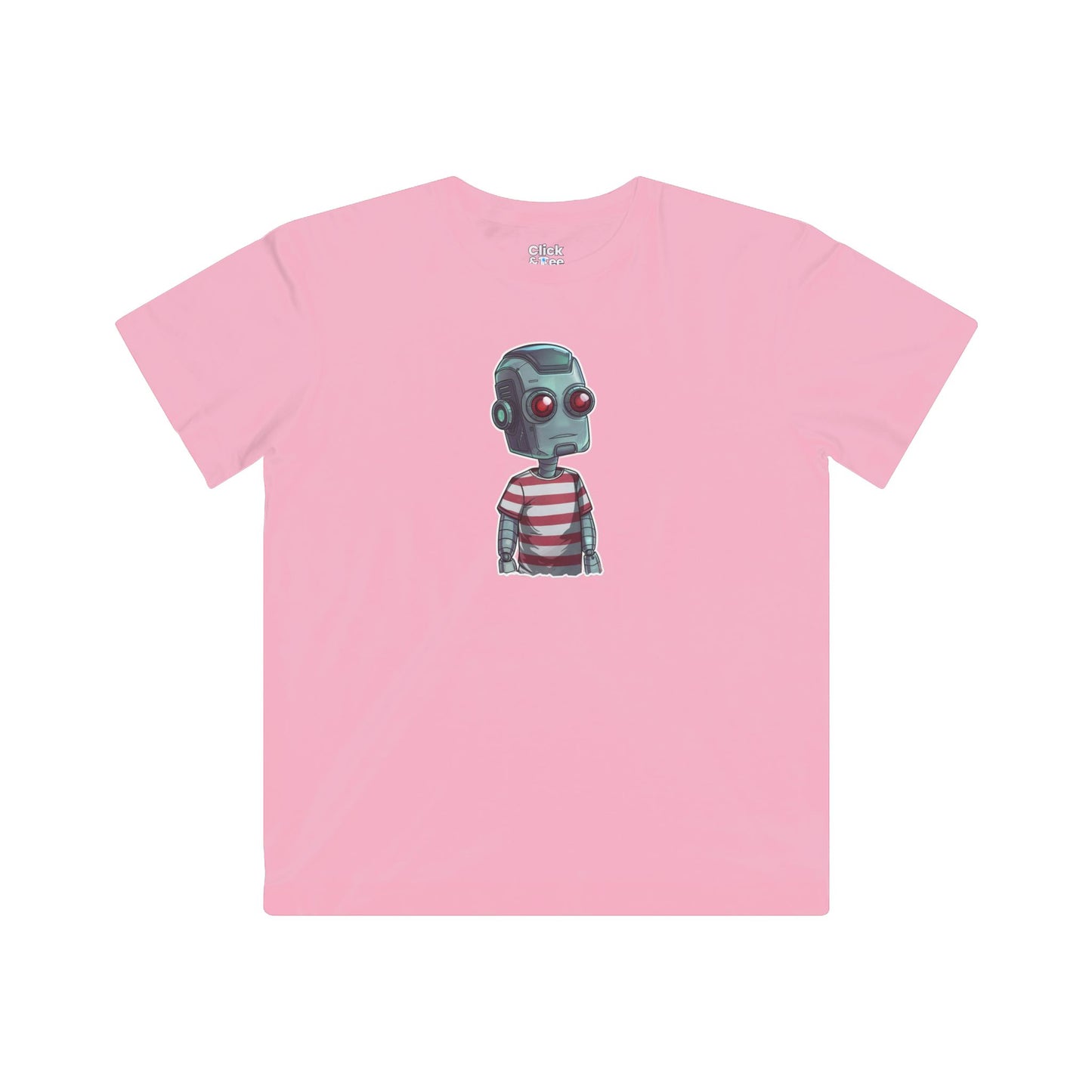 Kids Futuristic T-Shirt - Cool Robot Rebel Wearing a Trendy T-Shirt - Futuristic Style T-Shirt