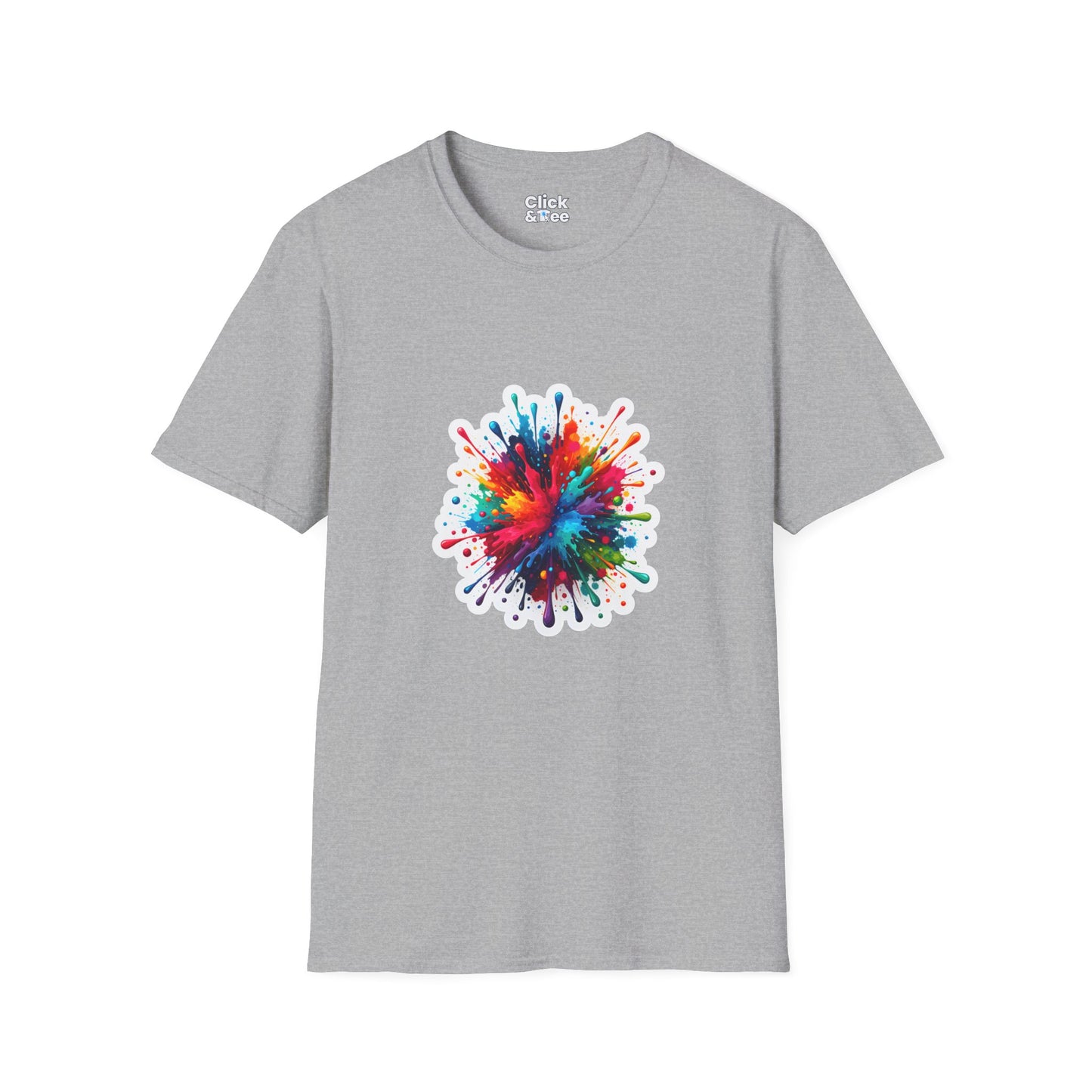 Color Splatter T-Shirt - Vibrant Splatter Paint Art Exploding in all directions - Color Splatter Style T-Shirt