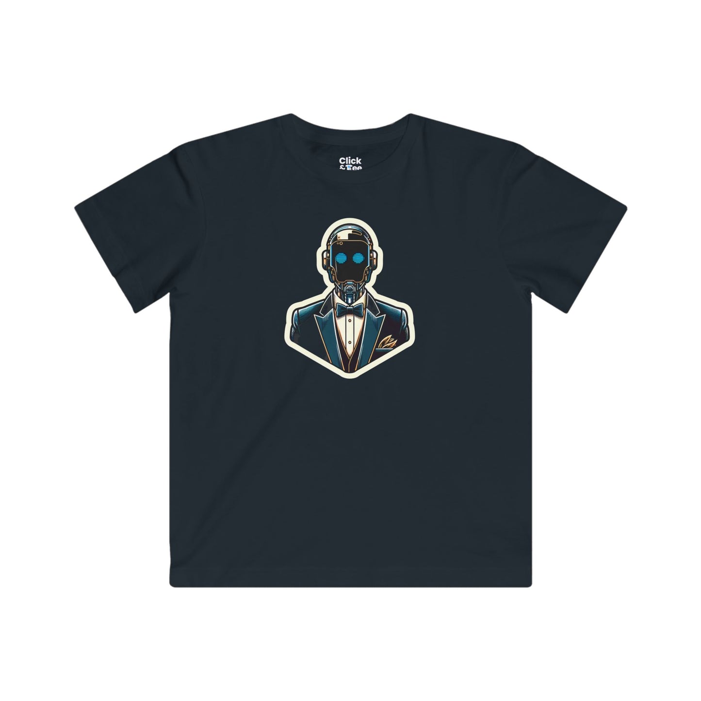 Kids Cyberpunk T-Shirt - Debonaire Elegant Droid Bartender Wearing a Fancy Suit - Cyberpunk Style T-Shirt
