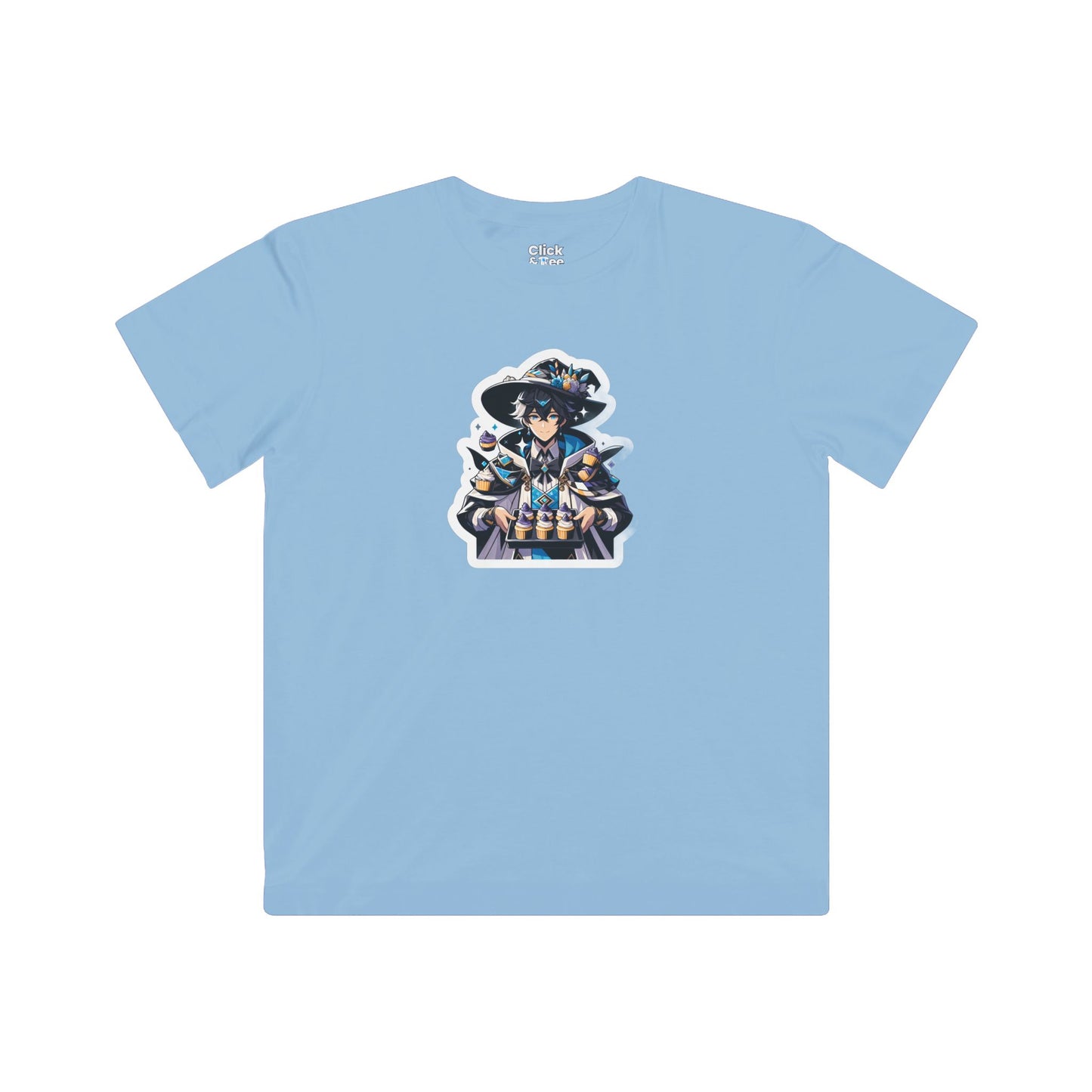 Kids Harem Anime T-Shirt - Beautiful Mage Baking Cupcakes - Harem Anime Style T-Shirt