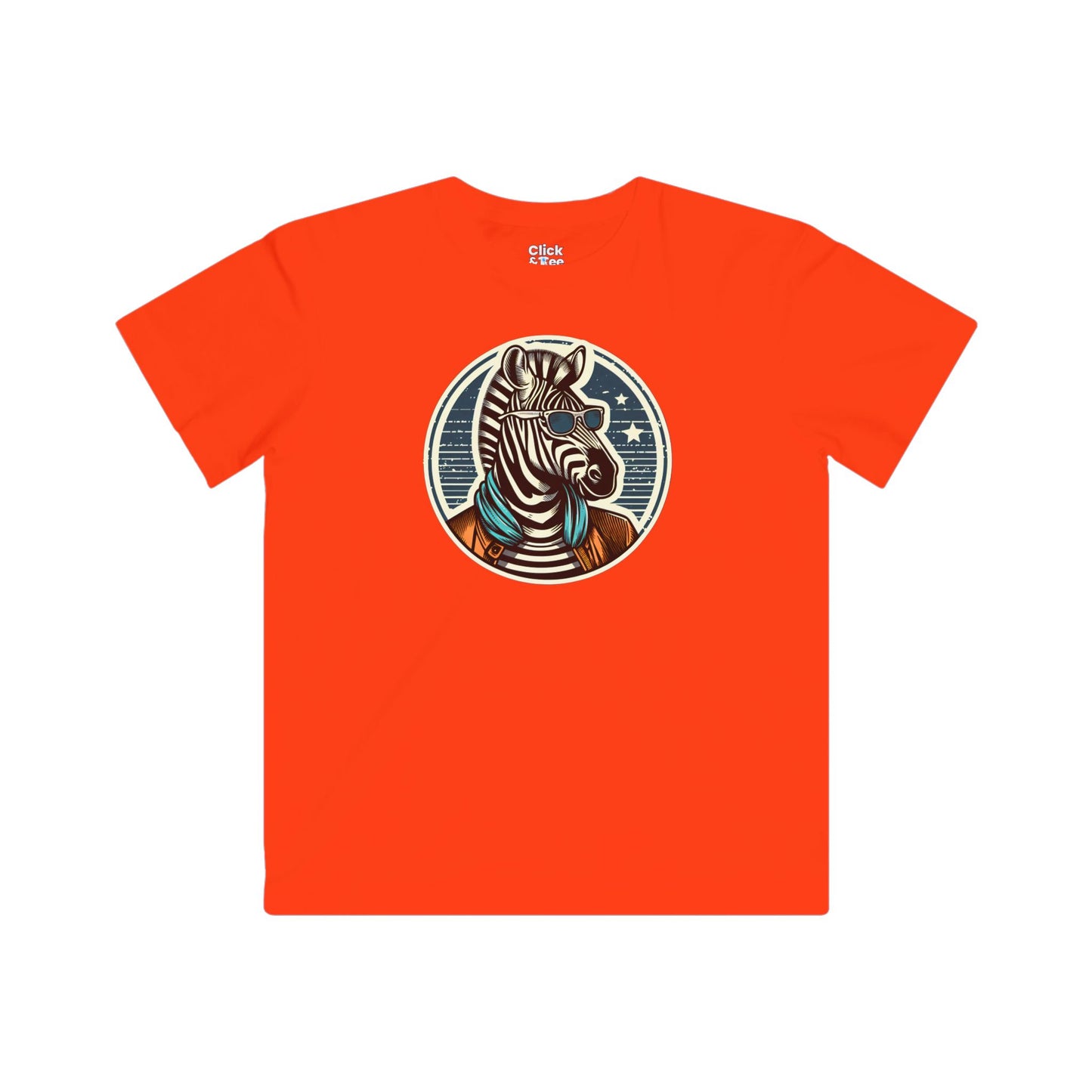 Kids Vintage T-Shirt - Fancy Zebra Wearing a Trendy T-Shirt - Vintage Style T-Shirt