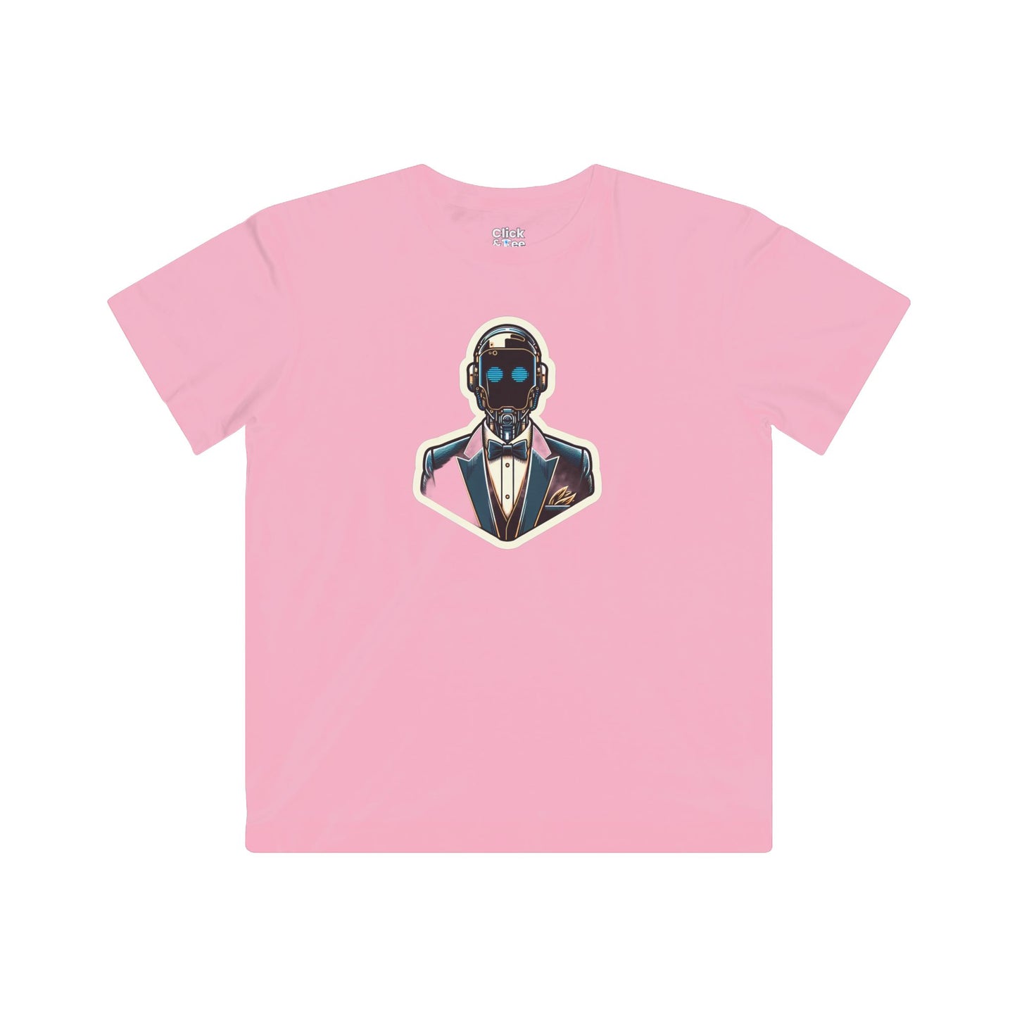 Kids Cyberpunk T-Shirt - Debonaire Elegant Droid Bartender Wearing a Fancy Suit - Cyberpunk Style T-Shirt