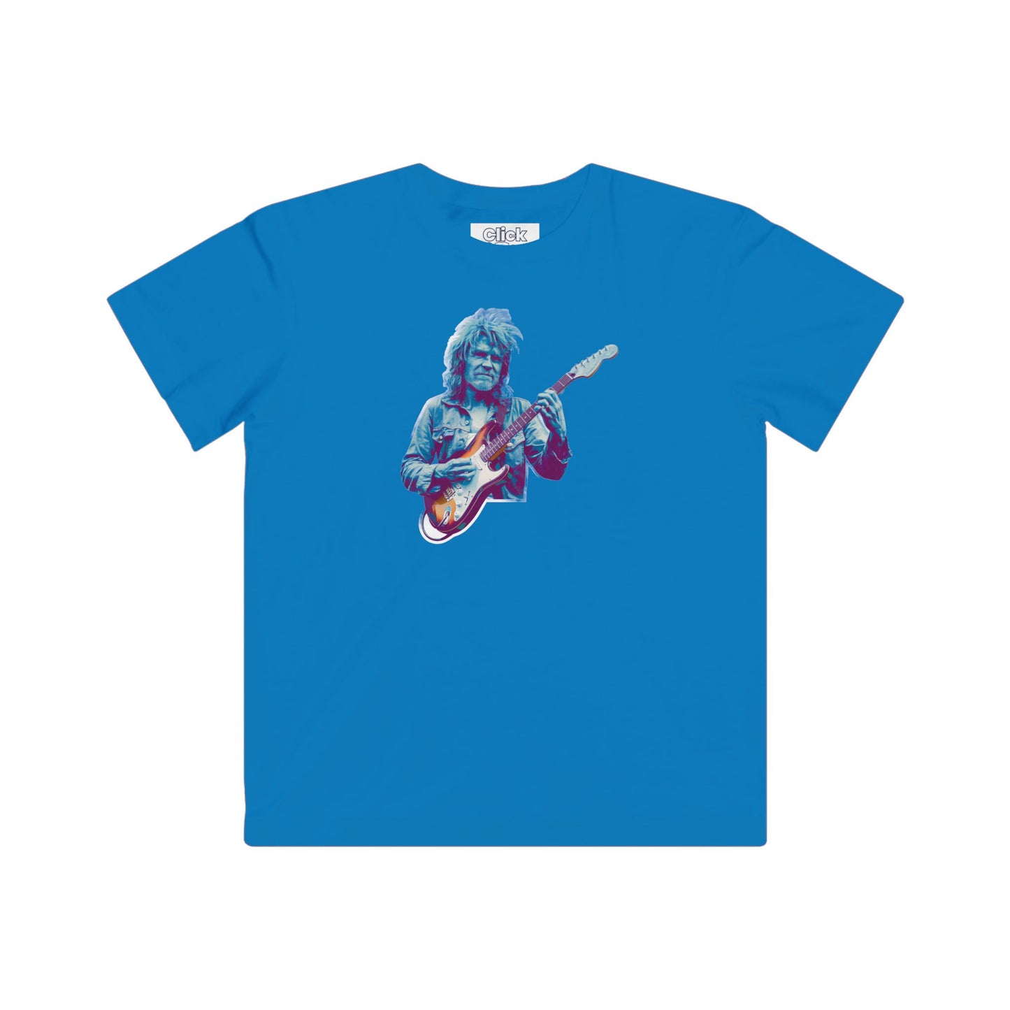 Kids Psychadelic T-Shirt - Funky Guitar player Man jamming on electic guitar with rugged hippie appearance. - Psychadelic Style T-Shirt
