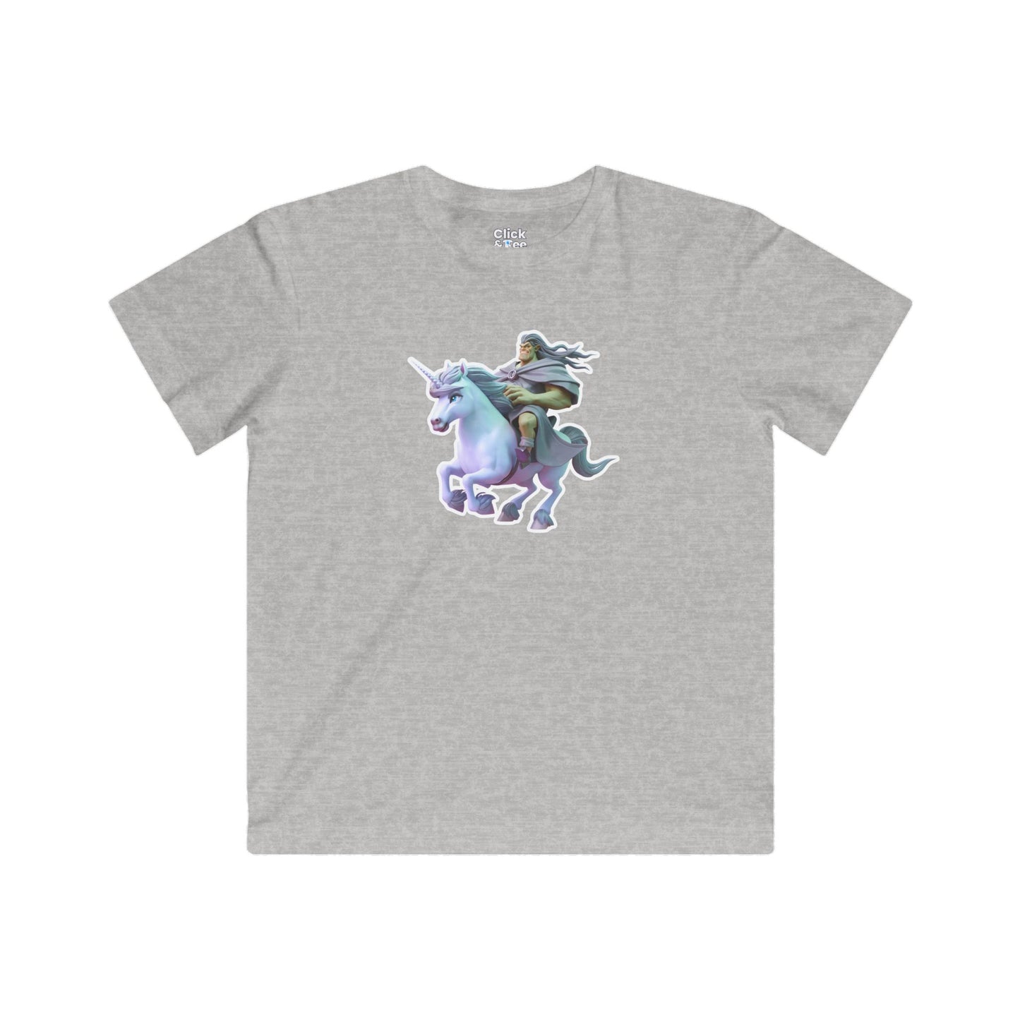 Kids 3D T-Shirt - Hulking Warlock Riding a Magical Unicorn - 3D Style T-Shirt
