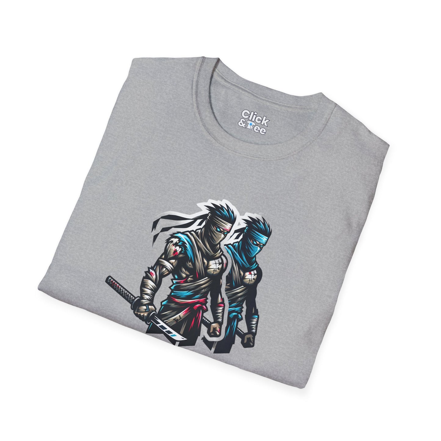 Realistic T-Shirt - Battle-scarred Warrior Ninja Ready for battle - Realistic Style T-Shirt