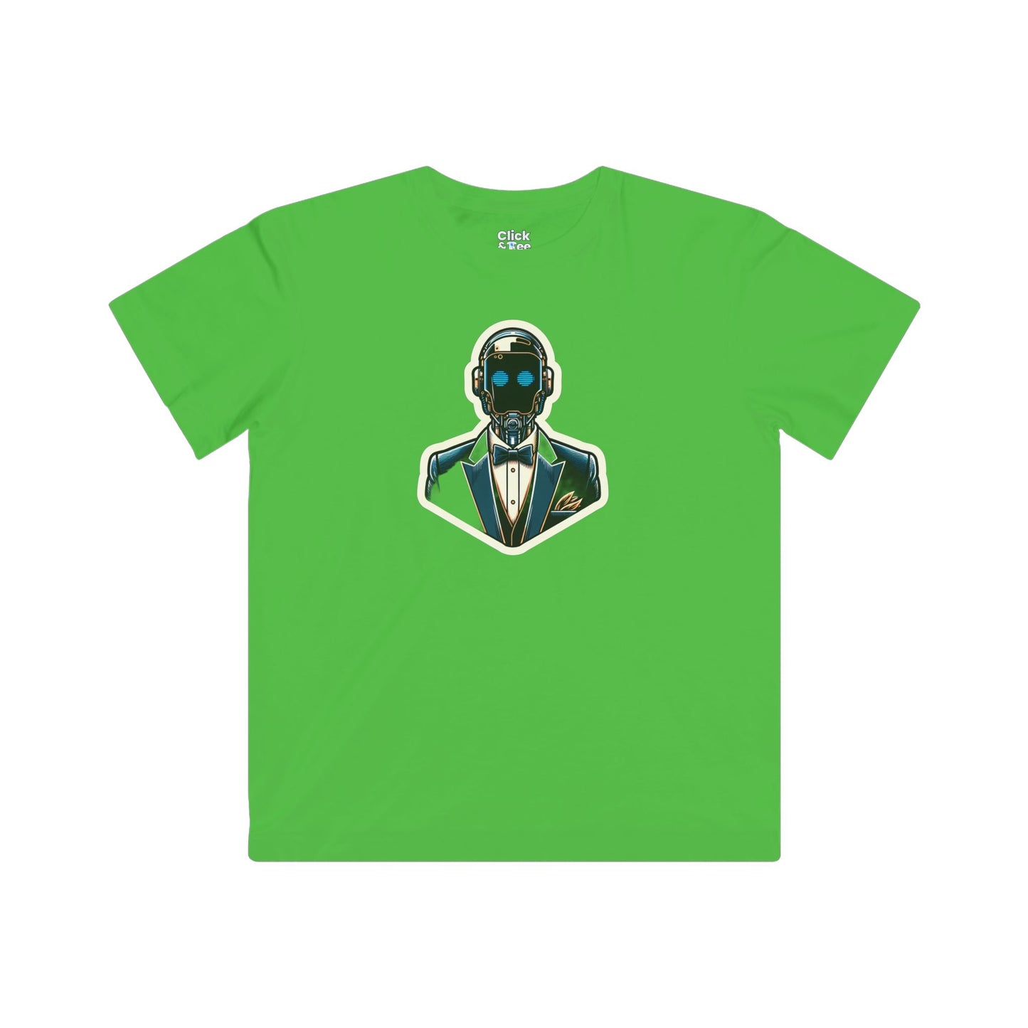 Kids Cyberpunk T-Shirt - Debonaire Elegant Droid Bartender Wearing a Fancy Suit - Cyberpunk Style T-Shirt