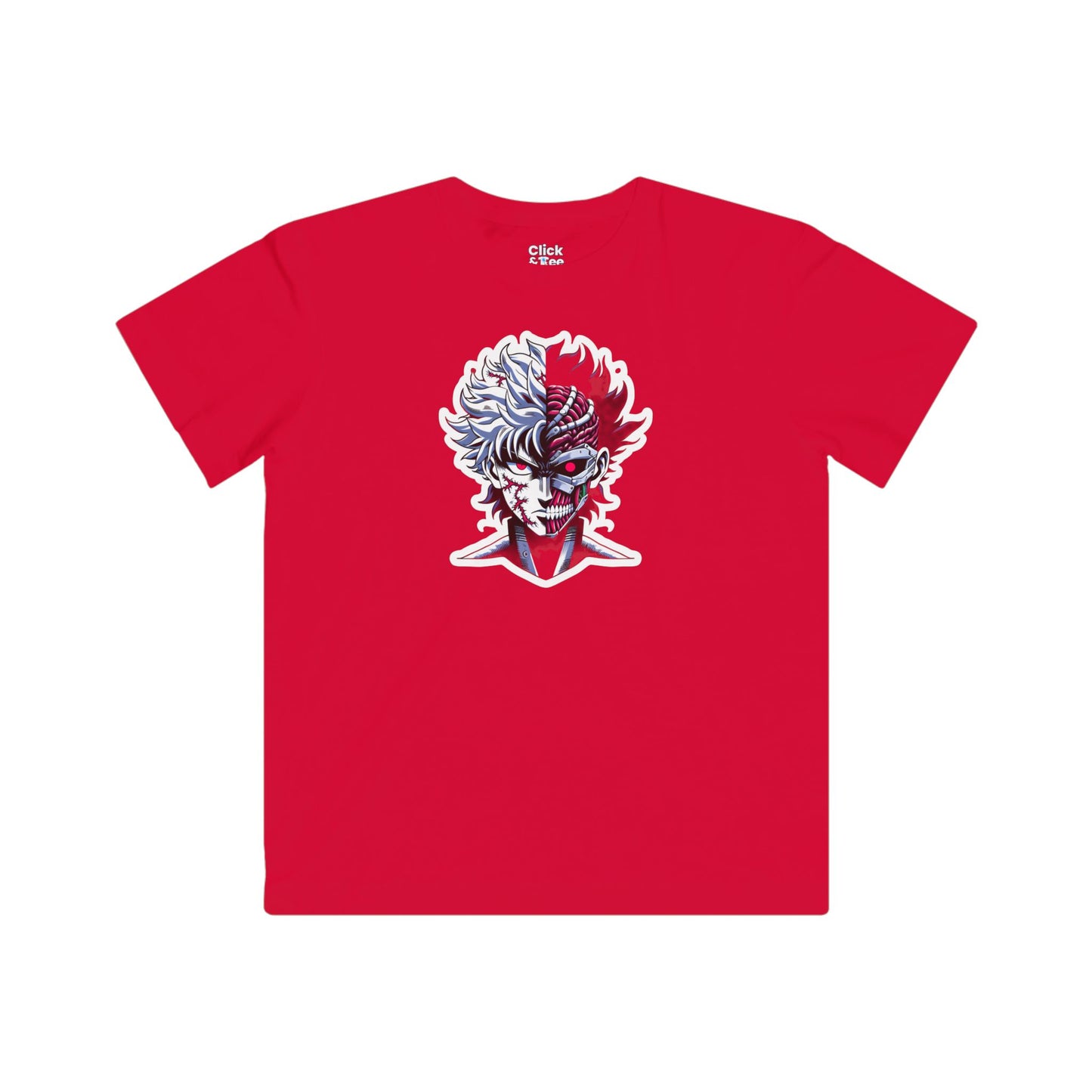 Kids Shonen Anime T-Shirt - Scarred Chimera Becoming a Cyborg - Shonen Anime Style T-Shirt