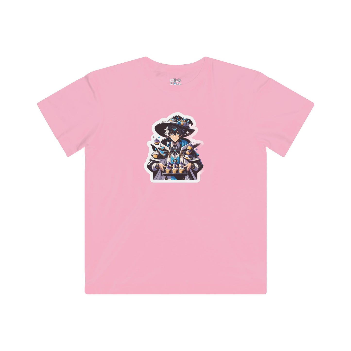 Kids Harem Anime T-Shirt - Beautiful Mage Baking Cupcakes - Harem Anime Style T-Shirt