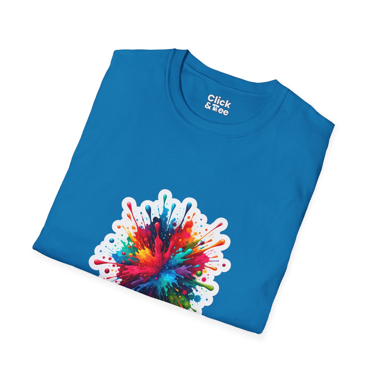 Color Splatter T-Shirt - Vibrant Splatter Paint Art Exploding in all directions - Color Splatter Style T-Shirt