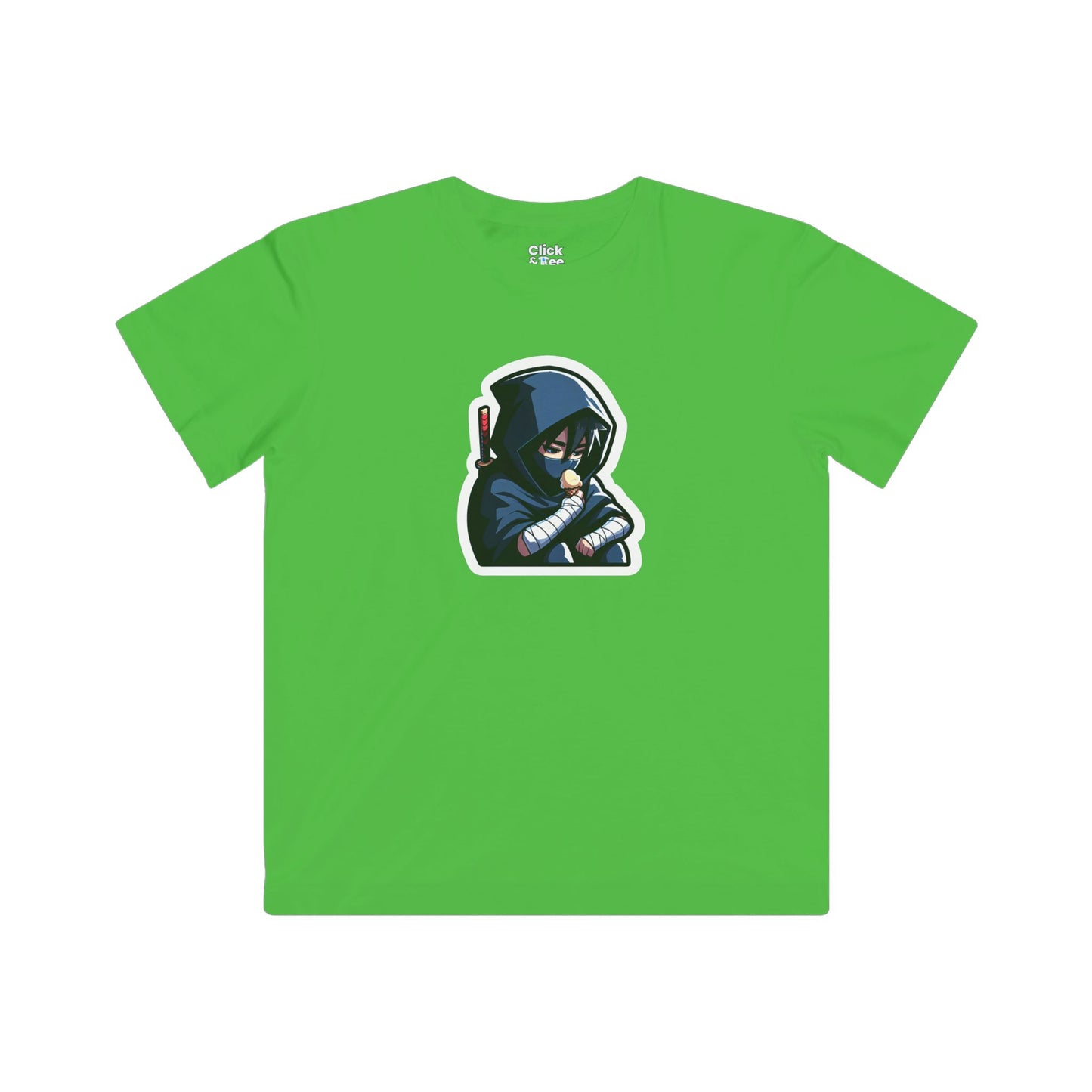 Kids Harem Anime T-Shirt - Lonely Ninja Warrior Eating Ice Cream - Harem Anime Style T-Shirt
