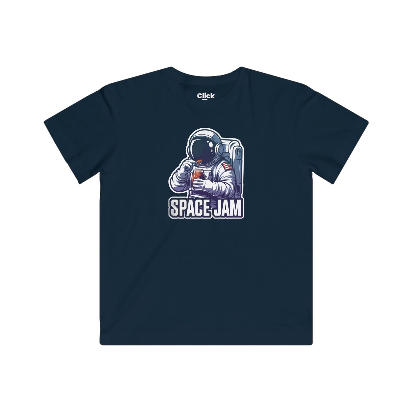 Kids Retro T-Shirt - Hungry Astronaut Eating Jam in Space - Retro Style T-Shirt