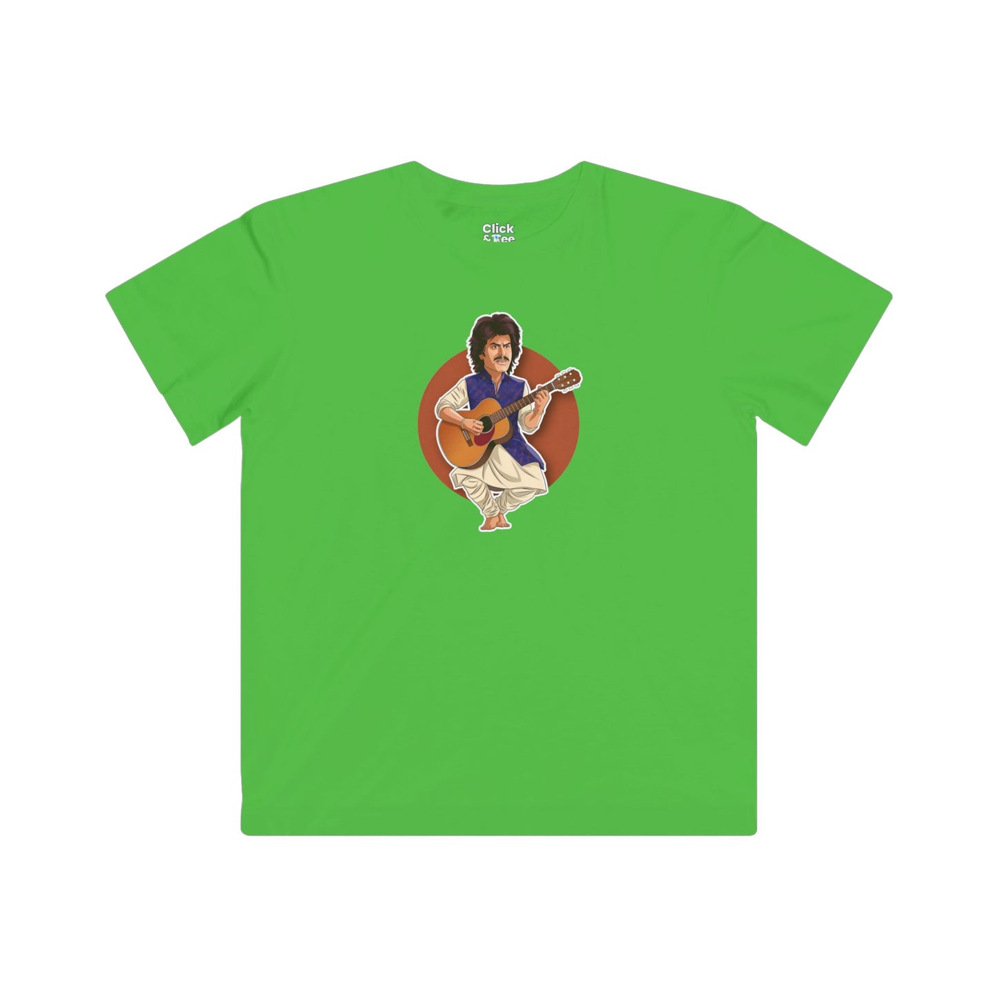 Kids Cartoon T-Shirt - Funny Shahrukh Khan Playing Guitar - Cartoon Style T-Shirt