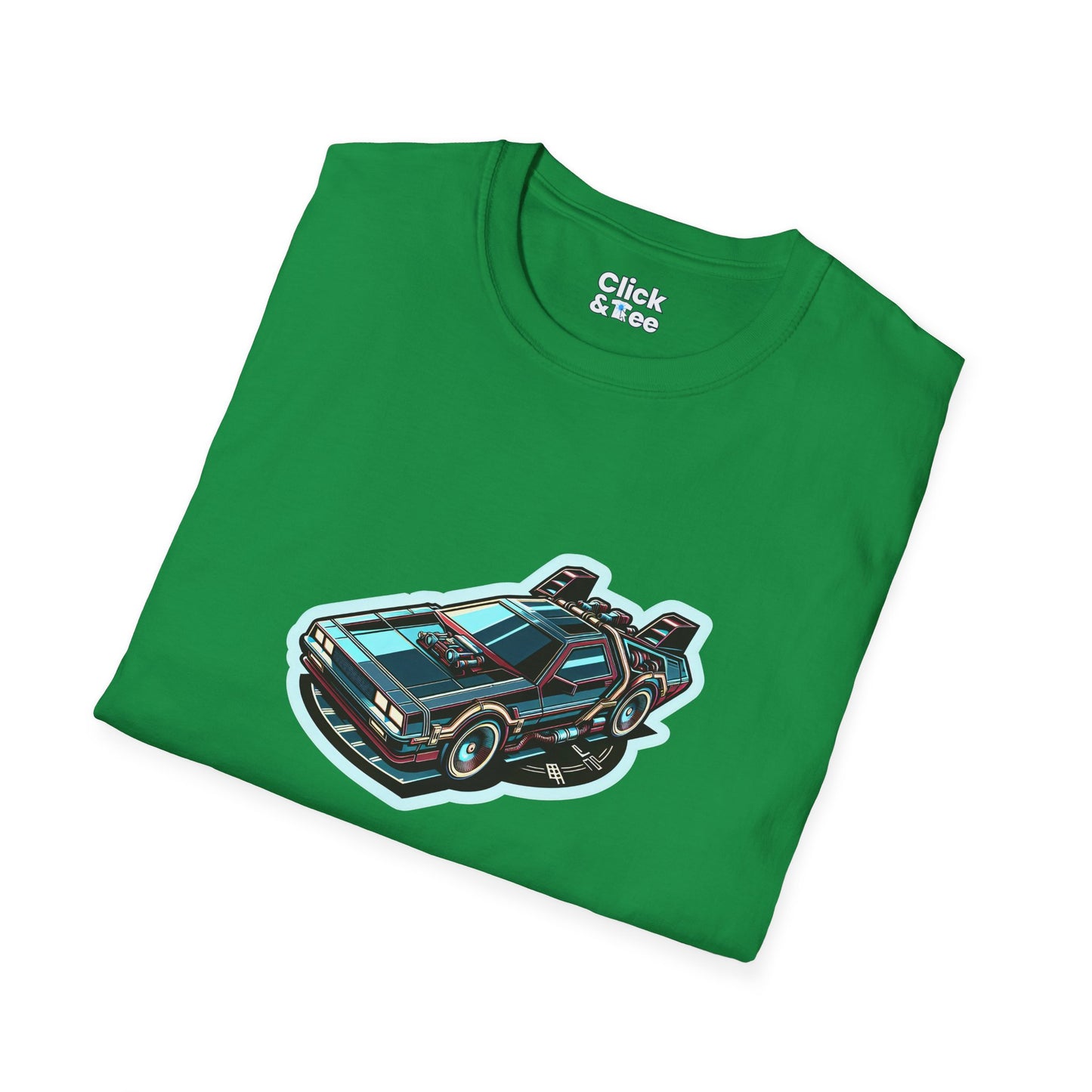 Unique T-Shirt - Ultra Fast Time Machine Car Speeding into the future - Futuristic Style T-Shirt