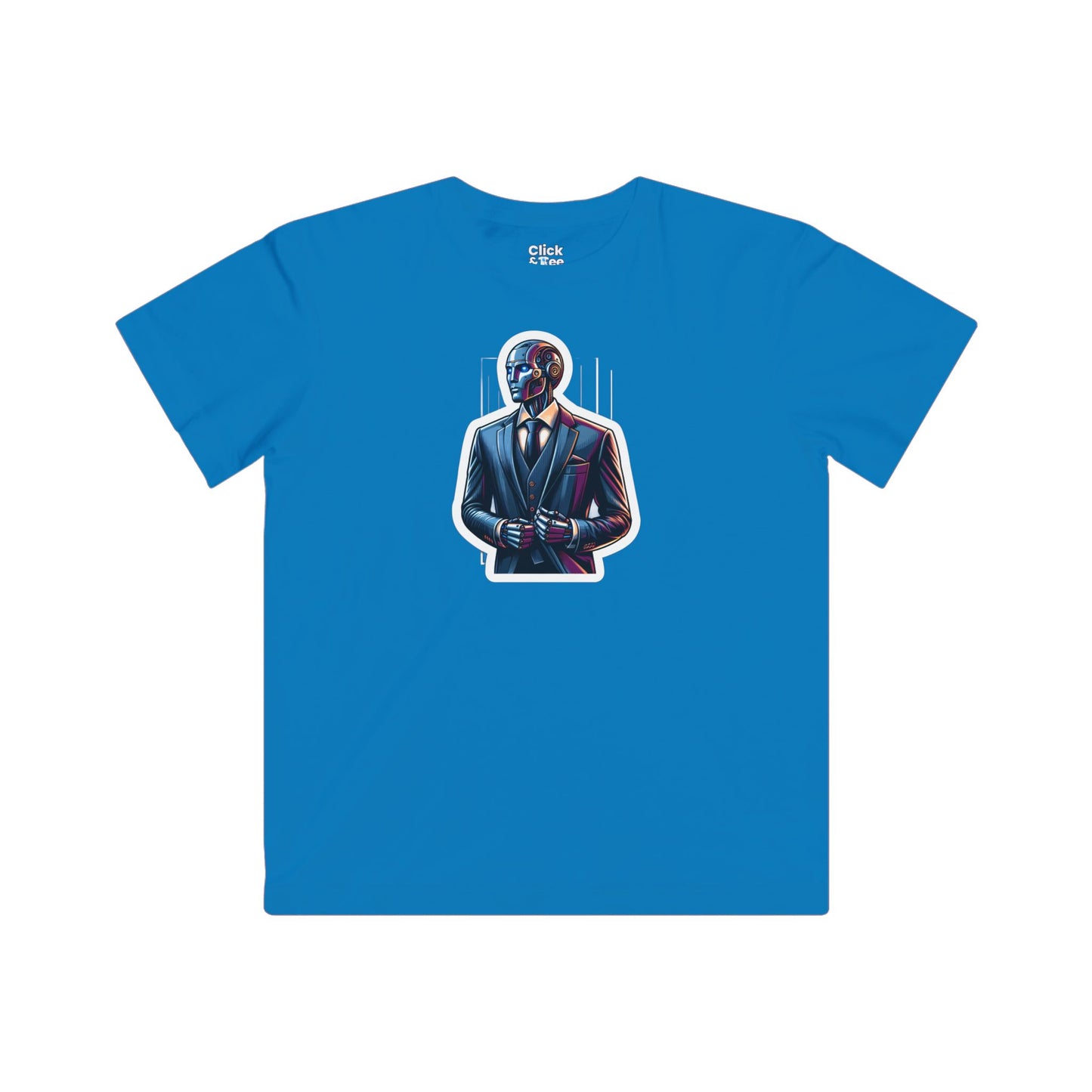 Kids Realistic T-Shirt - Debonaire Humanoid Robot Gentleman Wearing a Modern Suit - Realistic Style T-Shirt