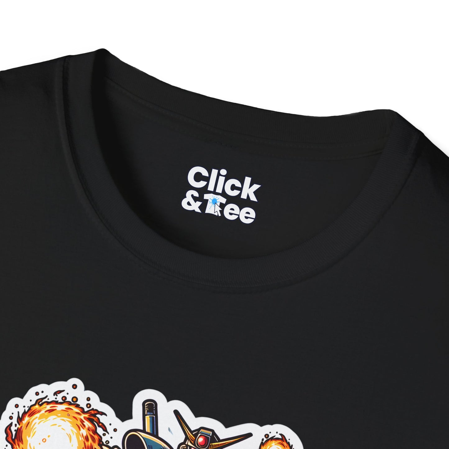 Shonen Anime T-Shirt - Magical Robot Shooting fireballs - Shonen Anime Style T-Shirt