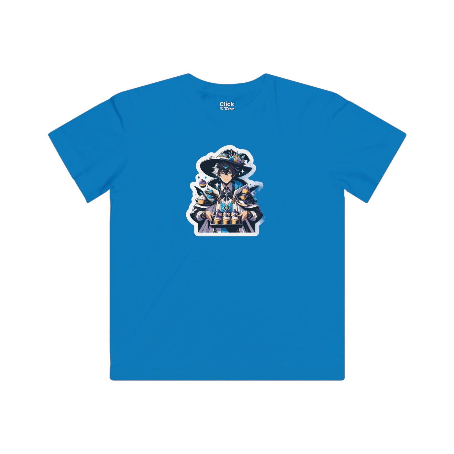 Kids Harem Anime T-Shirt - Beautiful Mage Baking Cupcakes - Harem Anime Style T-Shirt