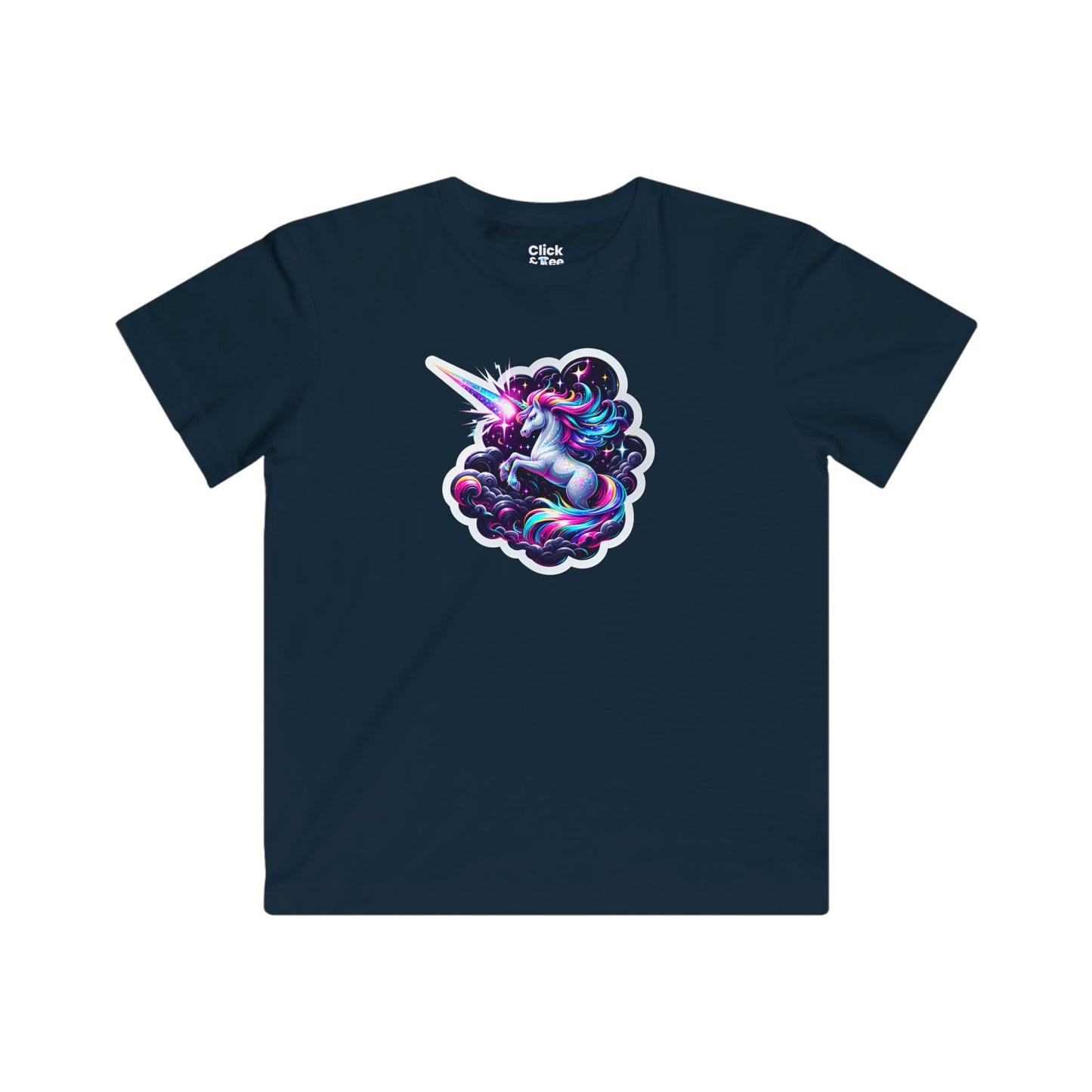 Kids 3D T-Shirt - Sparkly Unicorn Unleashing a Magic Storm - 3D Style T-Shirt