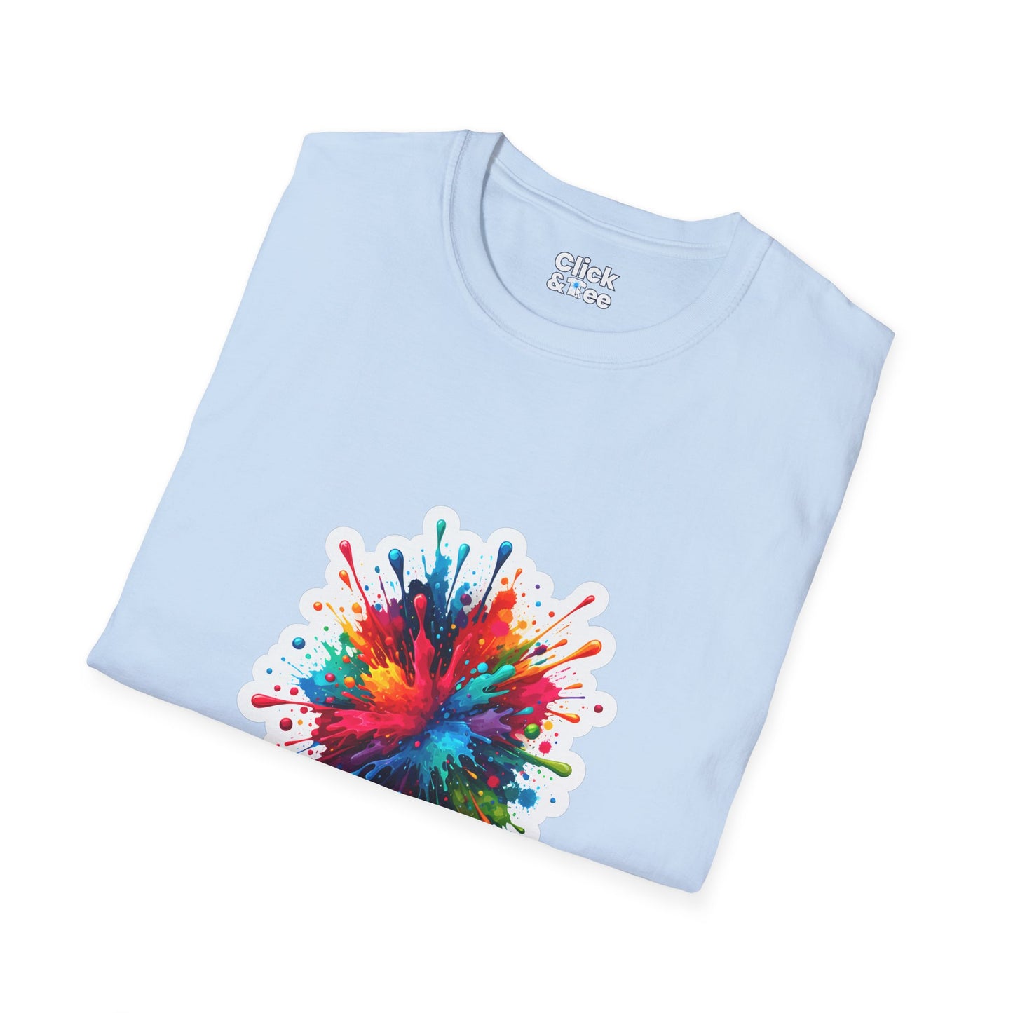 Color Splatter T-Shirt - Vibrant Splatter Paint Art Exploding in all directions - Color Splatter Style T-Shirt