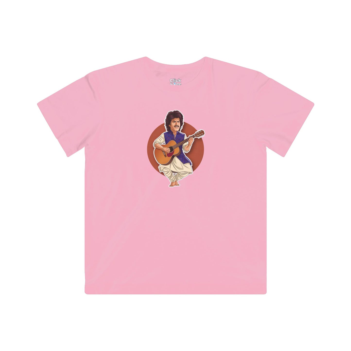Kids Cartoon T-Shirt - Funny Shahrukh Khan Playing Guitar - Cartoon Style T-Shirt