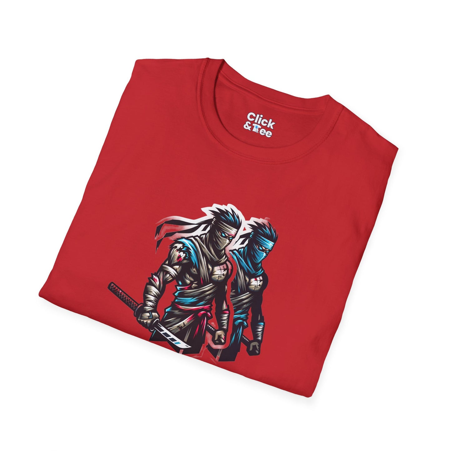 Realistic T-Shirt - Battle-scarred Warrior Ninja Ready for battle - Realistic Style T-Shirt