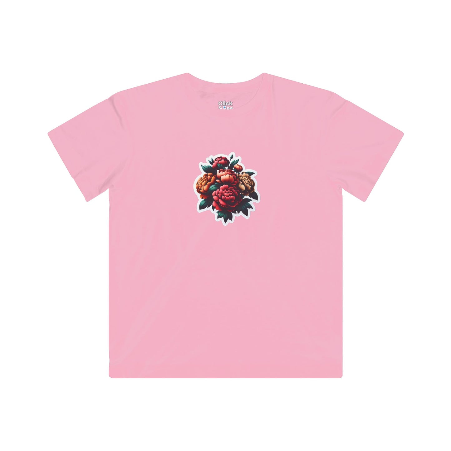 Kids Photography T-Shirt - Vibrant Beautiful Peonies in a Bouquet - Photography Style T-Shirt