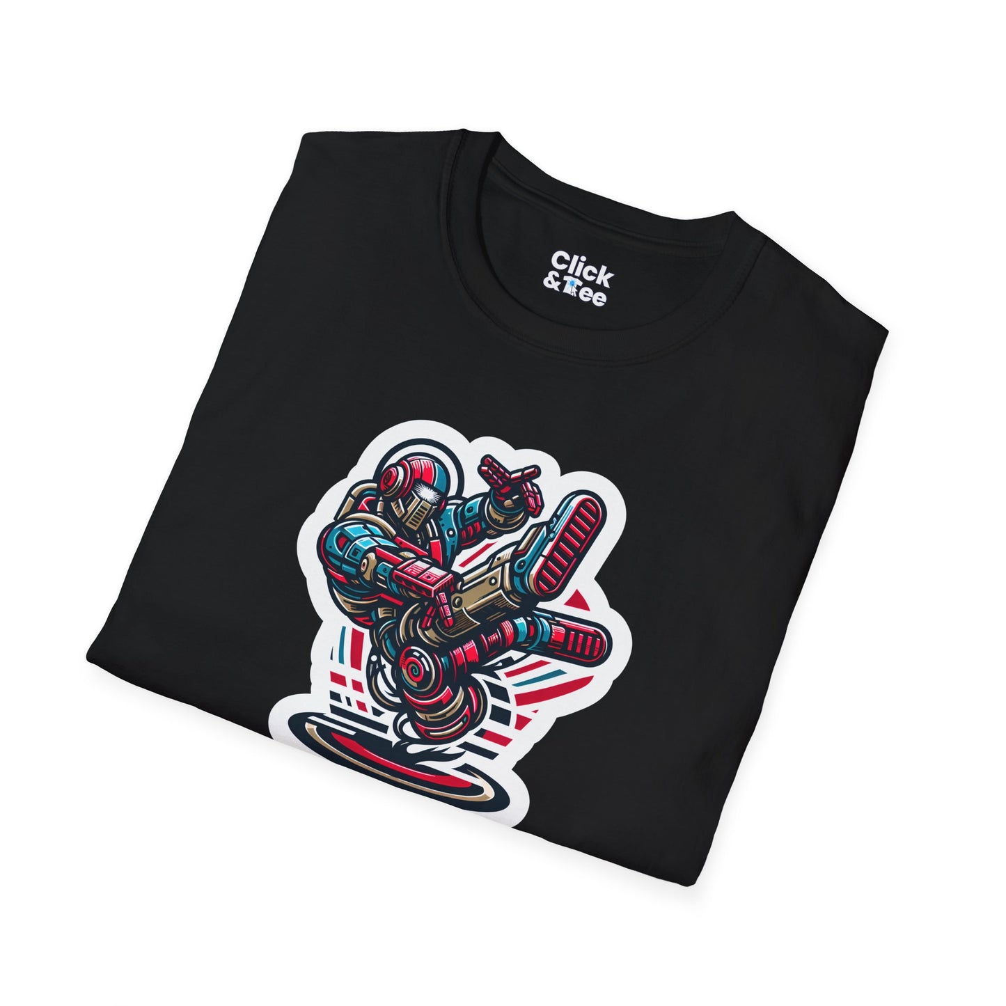 Retro T-Shirt - Aggressive Retro-Robot Breakdancing - Retro Style T-Shirt