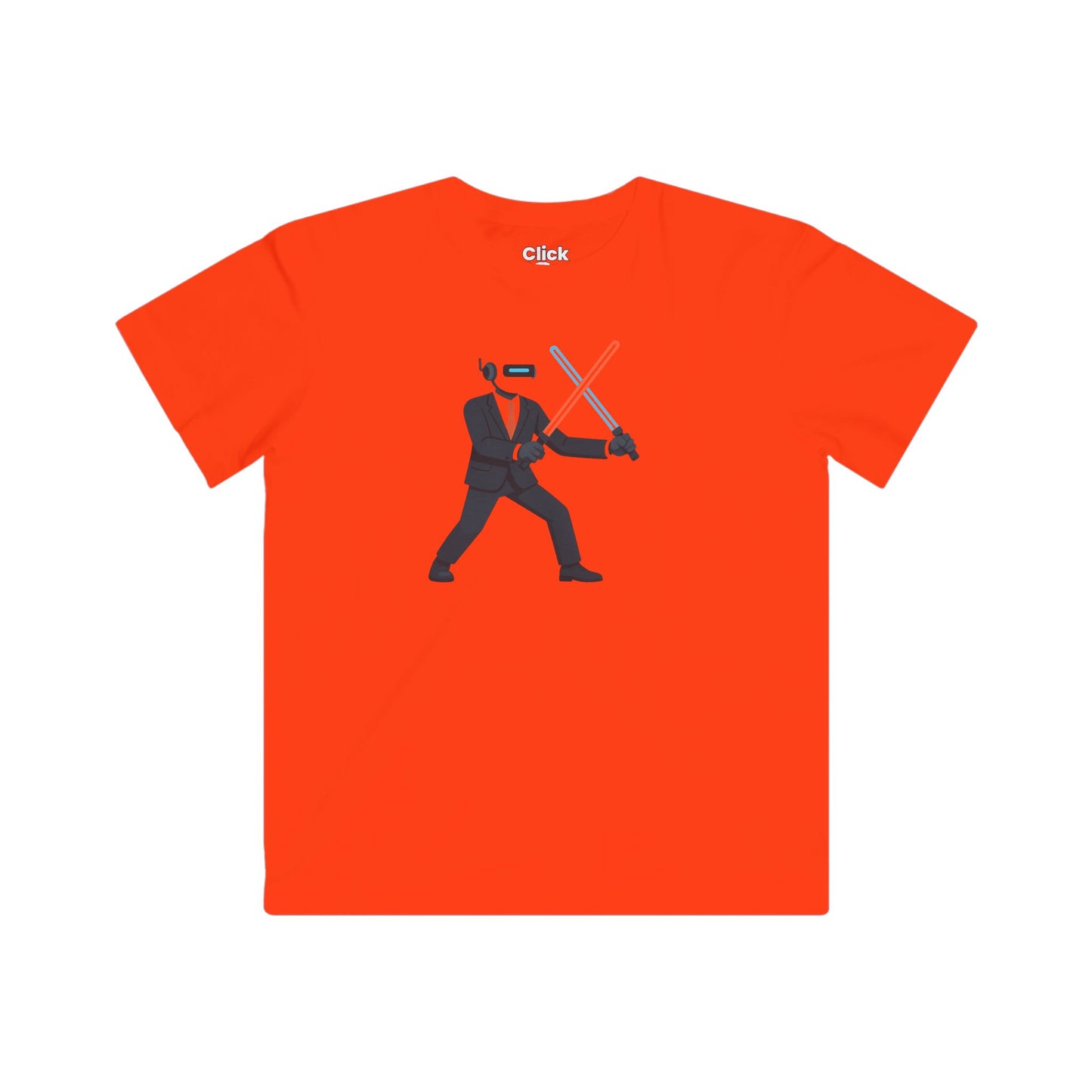 Kids Modern T-Shirt - Robotic Corporate Manager Dueling with Laser Swords - Modern Style T-Shirt