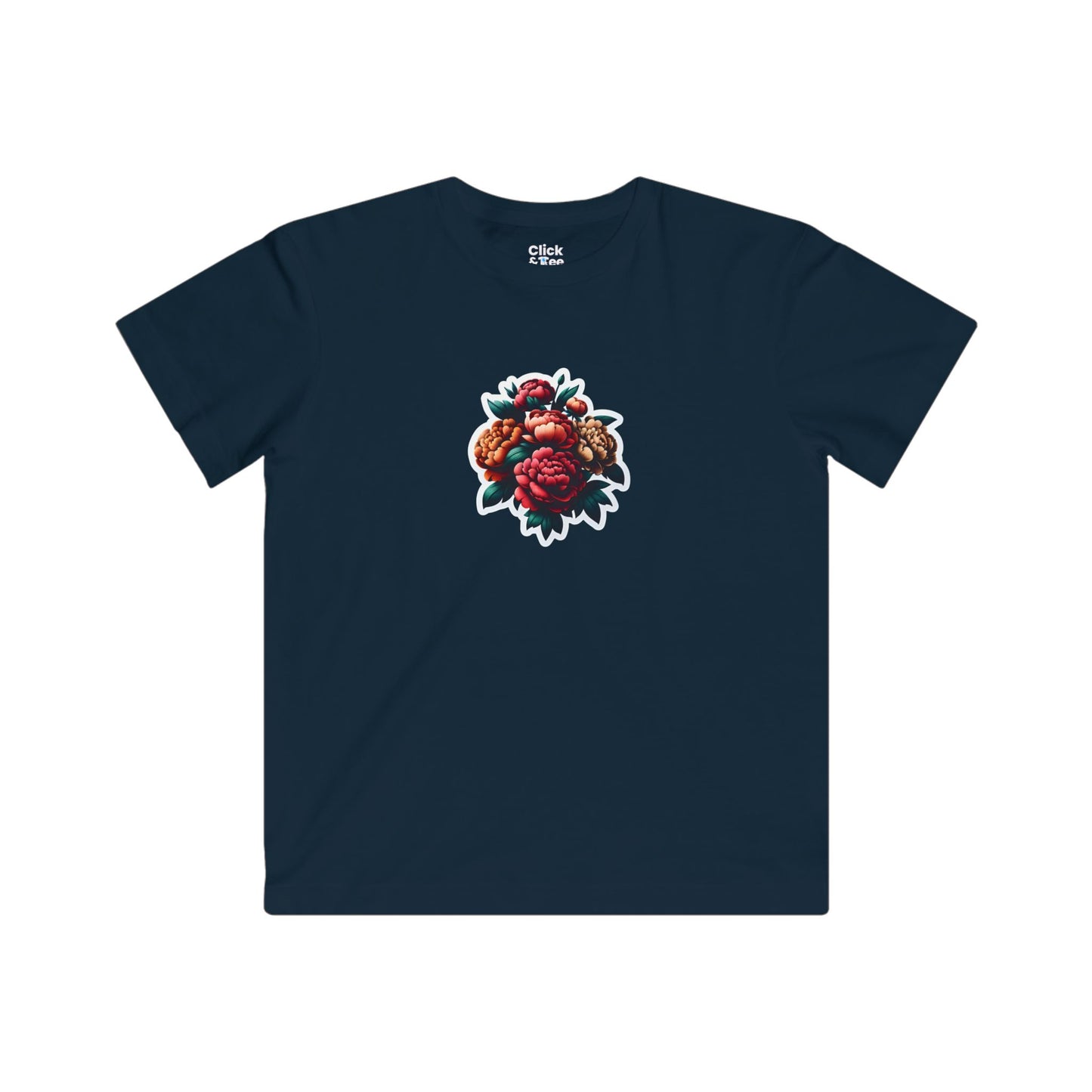 Kids Photography T-Shirt - Vibrant Beautiful Peonies in a Bouquet - Photography Style T-Shirt