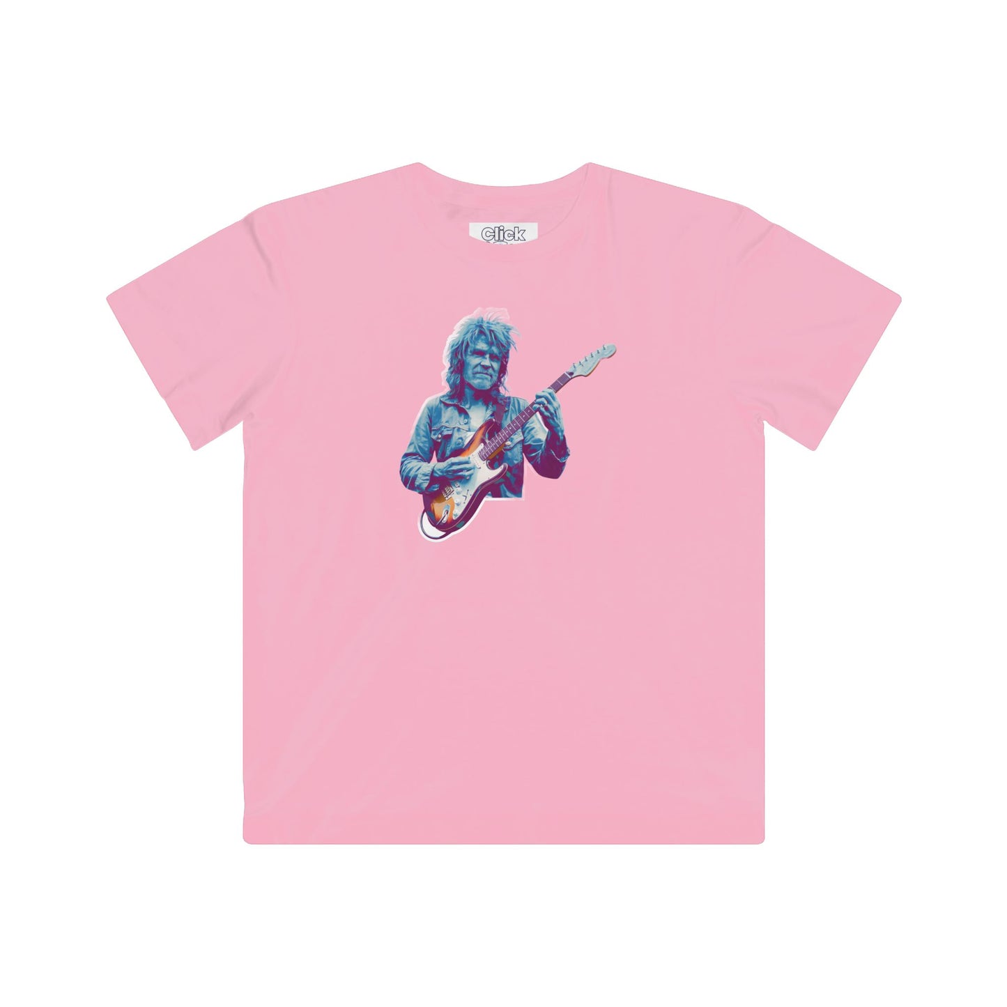 Kids Psychadelic T-Shirt - Funky Guitar player Man jamming on electic guitar with rugged hippie appearance. - Psychadelic Style T-Shirt
