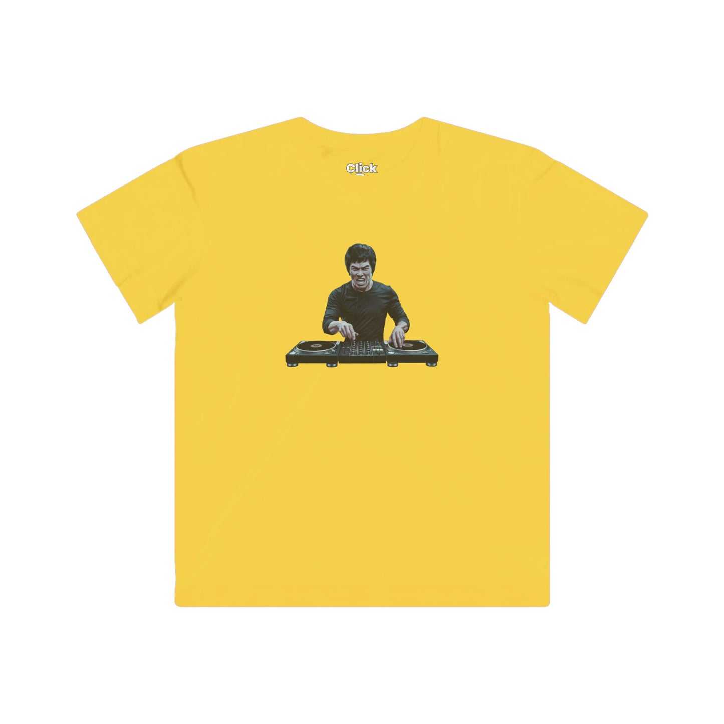 Kids Realistic T-Shirt - Angry Bruce Lee DJing - Realistic Style T-Shirt