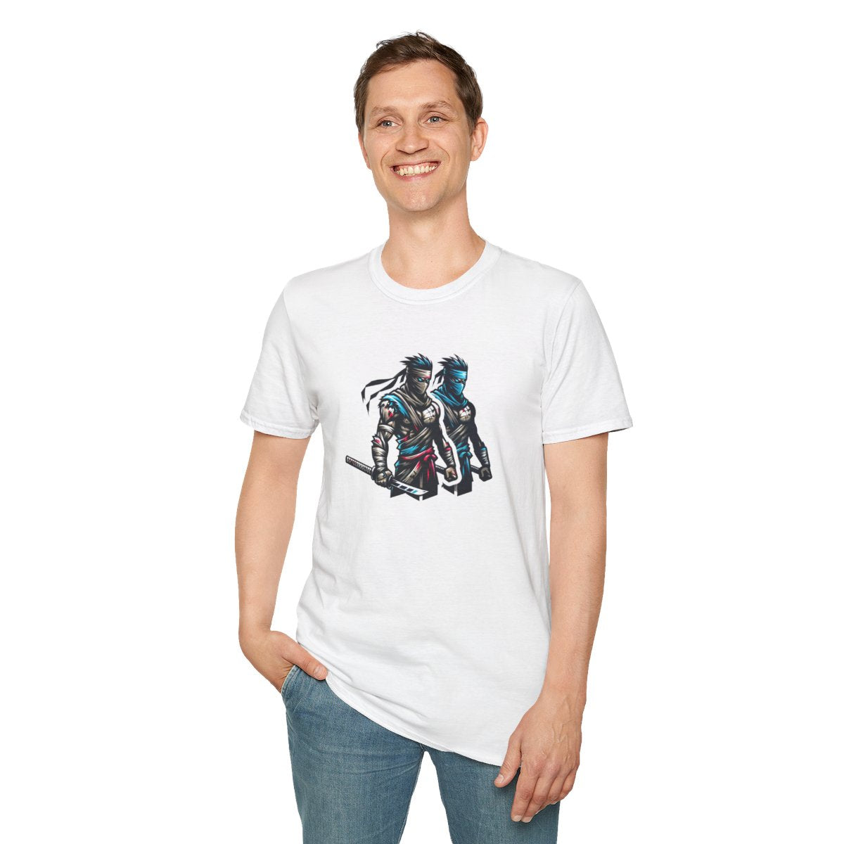 Realistic T-Shirt - Battle-scarred Warrior Ninja Ready for battle - Realistic Style T-Shirt