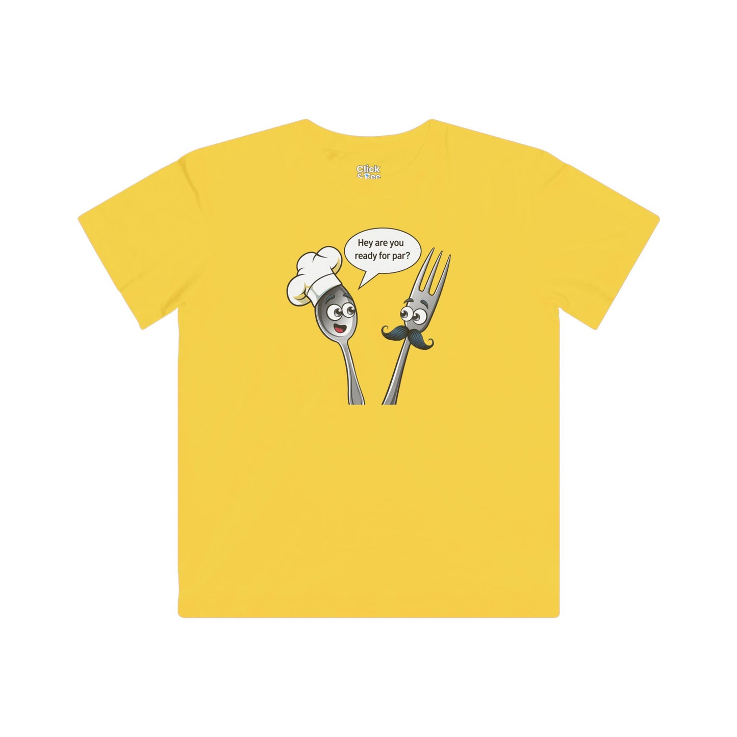 Kids Cartoon T-Shirt - Mental health Spoon and fork Them talking to each other - Cartoon Style T-Shirt