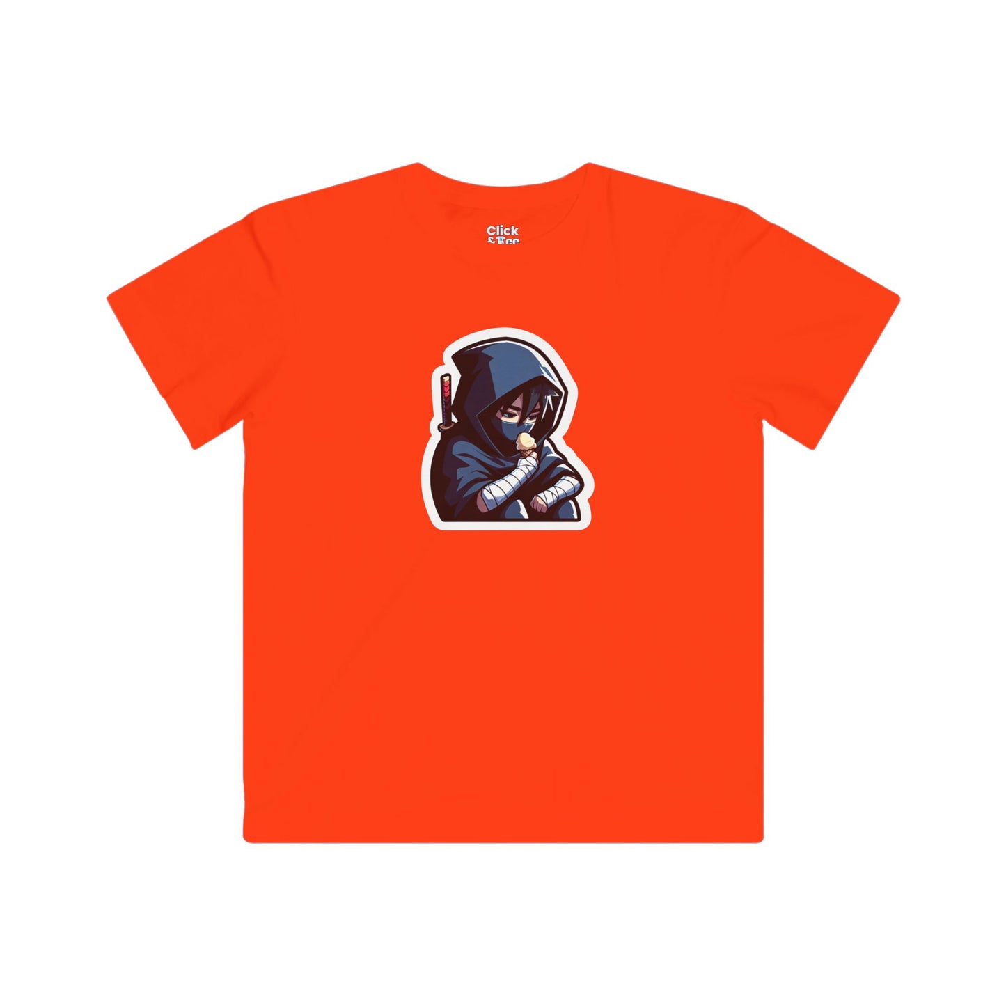 Kids Harem Anime T-Shirt - Lonely Ninja Warrior Eating Ice Cream - Harem Anime Style T-Shirt
