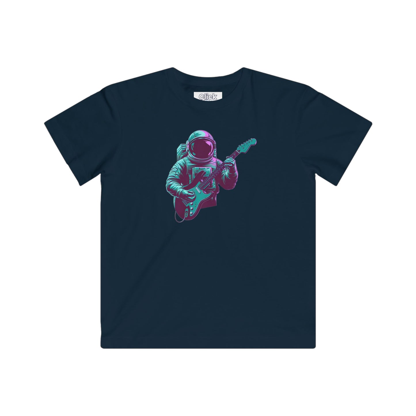 Kids Synthwave T-Shirt - Post-Apocalyptic Retro-Futuristic Astronaut Intensely Playing Electric Guitar - Synthwave Style T-Shirt