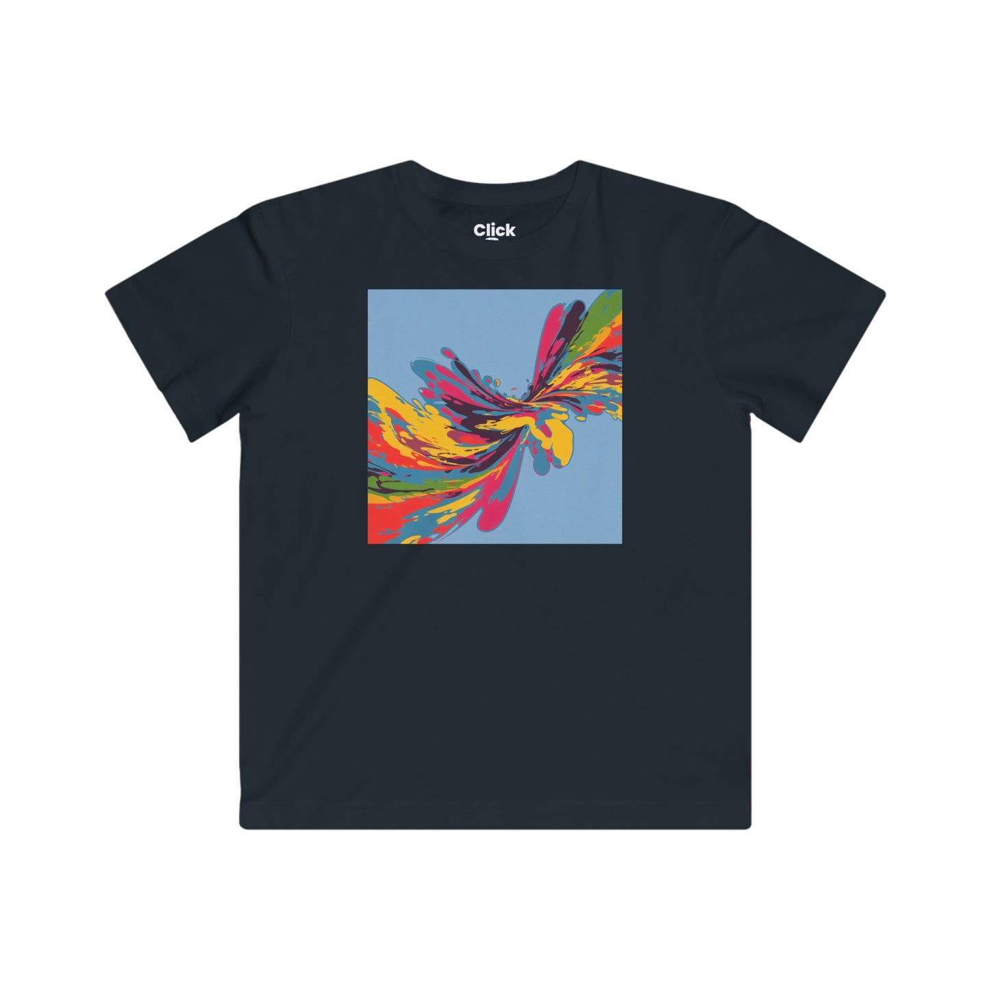 Kids Color Splatter T-Shirt - Abstract Art in a Flowing Explosion - Color Splatter Style T-Shirt