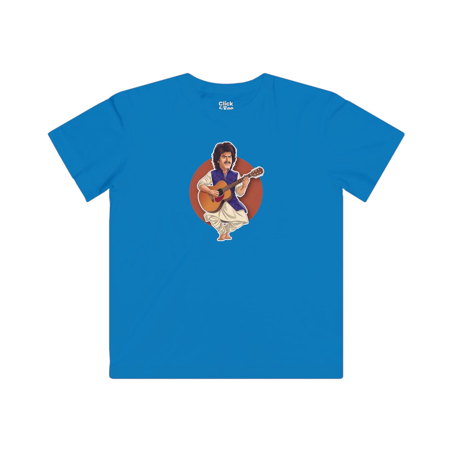Kids Cartoon T-Shirt - Funny Shahrukh Khan Playing Guitar - Cartoon Style T-Shirt
