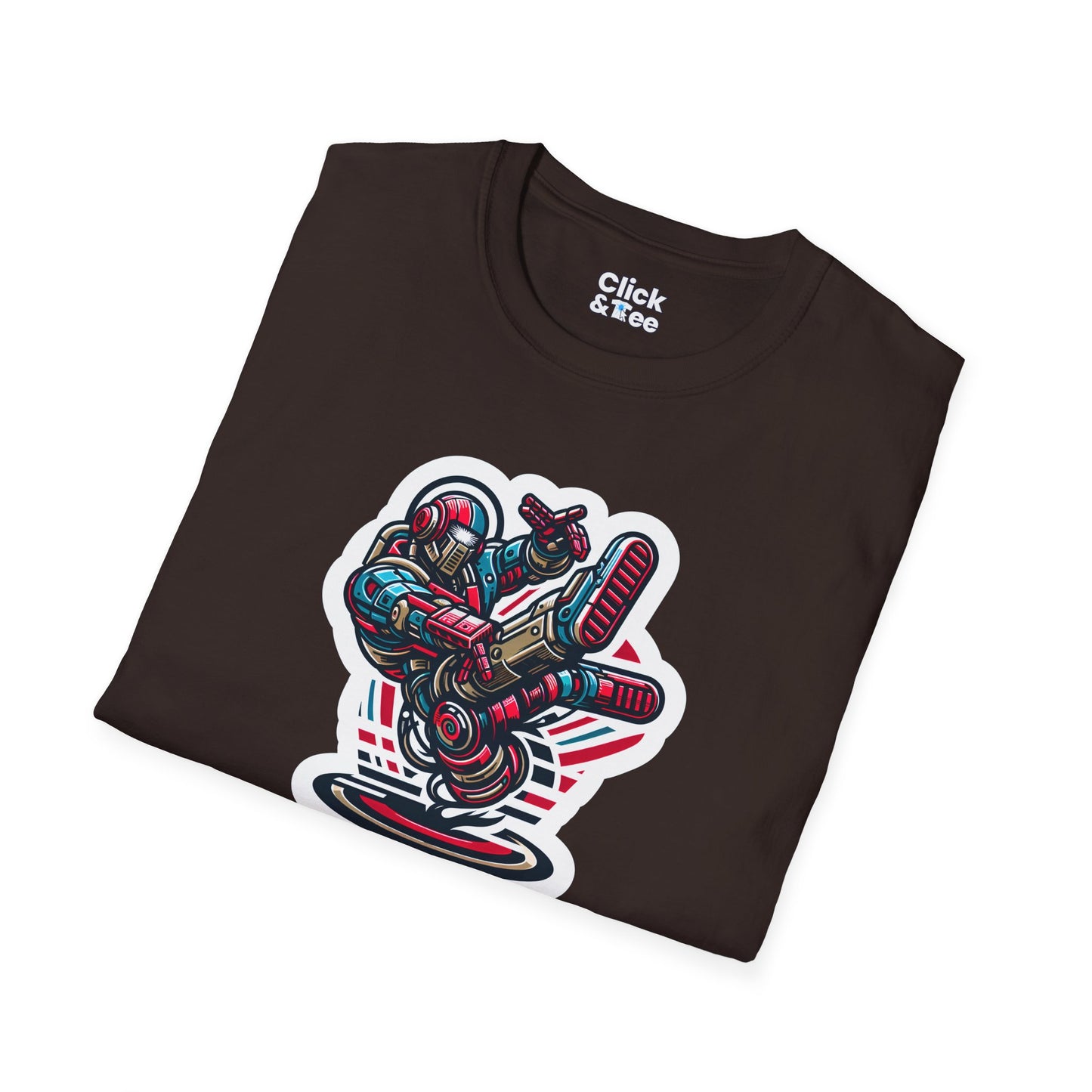 Retro T-Shirt - Aggressive Retro-Robot Breakdancing - Retro Style T-Shirt