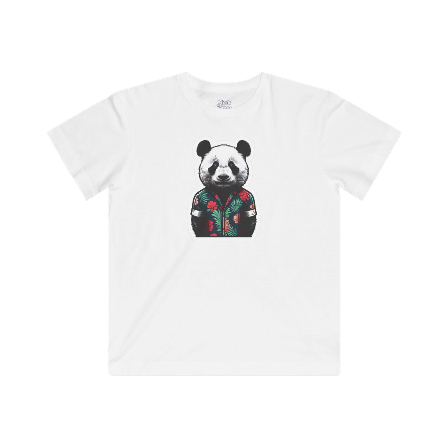 Kids Photography T-Shirt - Fancy Panda Wearing a Trendy T-Shirt - Photography Style T-Shirt