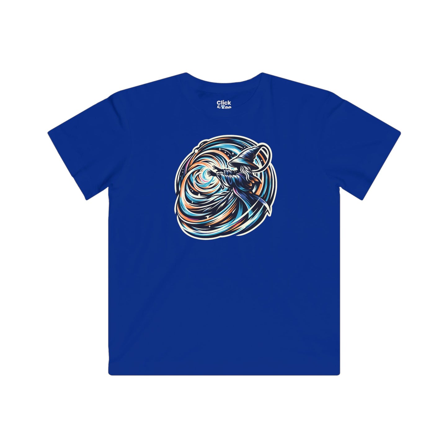 Kids Fantasy T-Shirt - Powerful Wizard Bending Time - Fantasy Style T-Shirt