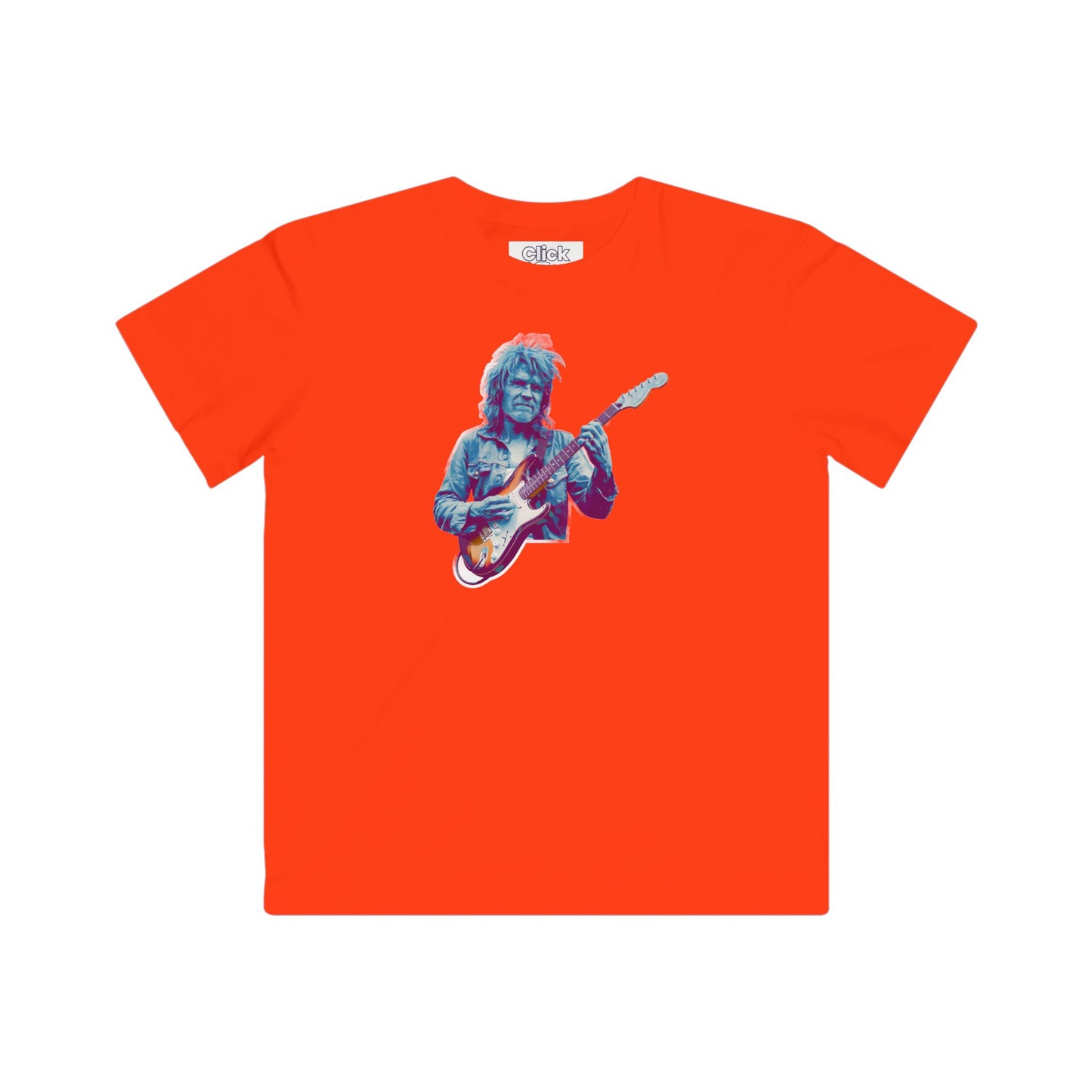 Kids Psychadelic T-Shirt - Funky Guitar player Man jamming on electic guitar with rugged hippie appearance. - Psychadelic Style T-Shirt