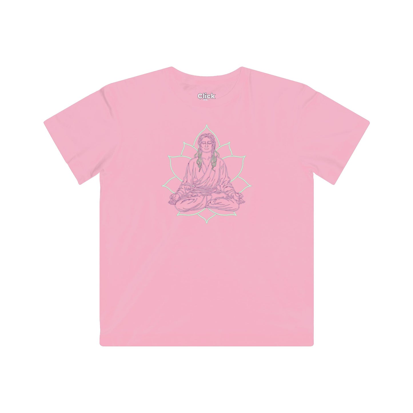 Kids 80s Neon T-Shirt - Enlightened Mystic Meditating - 80s Neon Style T-Shirt