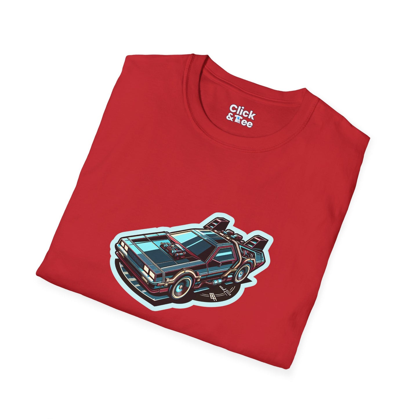 Unique T-Shirt - Ultra Fast Time Machine Car Speeding into the future - Futuristic Style T-Shirt