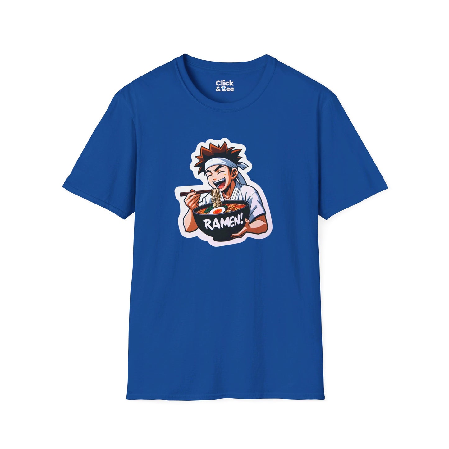 Harem Anime T-Shirt - Happy Kung-Fu Kid Eating a hot bowl of ramen - Harem Anime Style T-Shirt