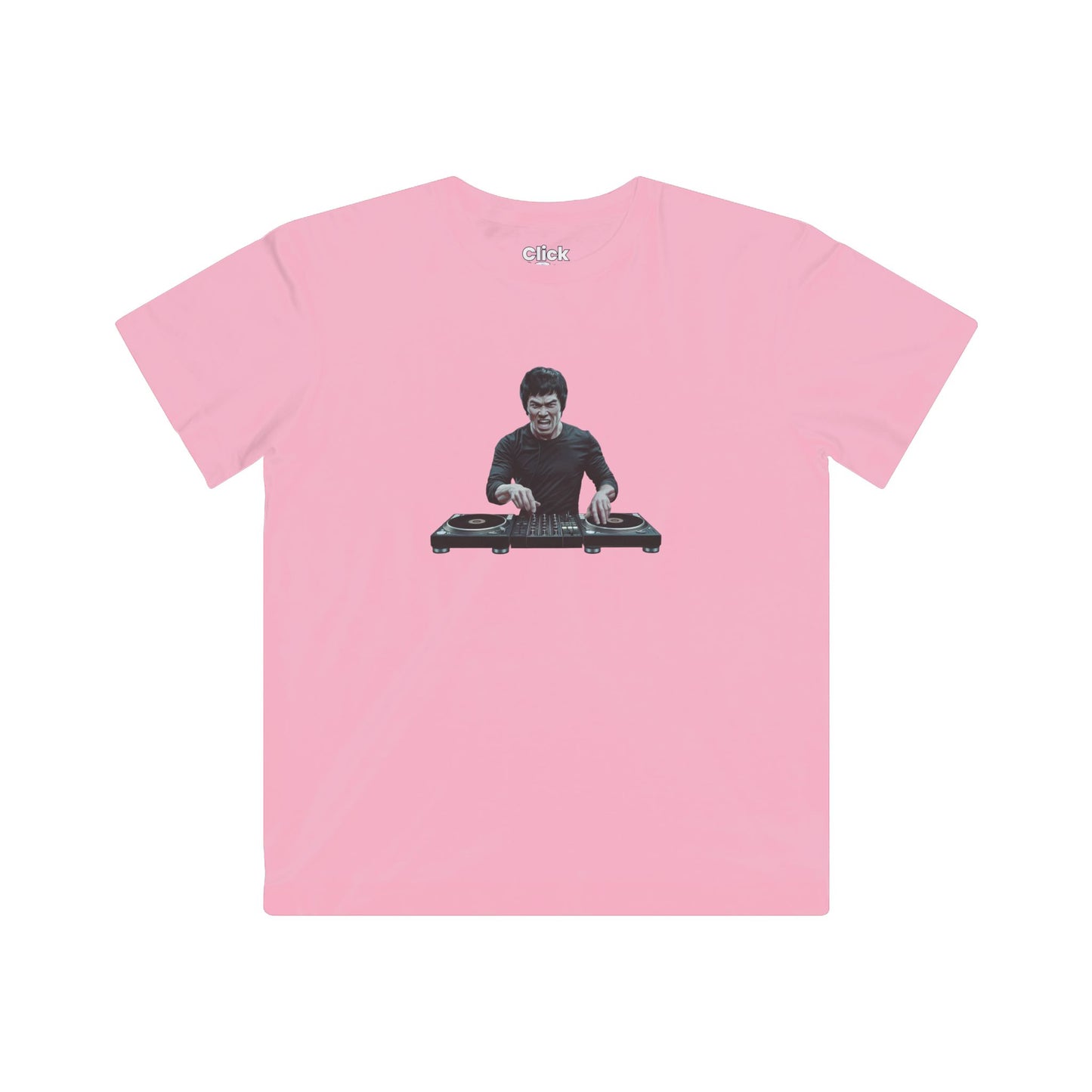 Kids Realistic T-Shirt - Angry Bruce Lee DJing - Realistic Style T-Shirt