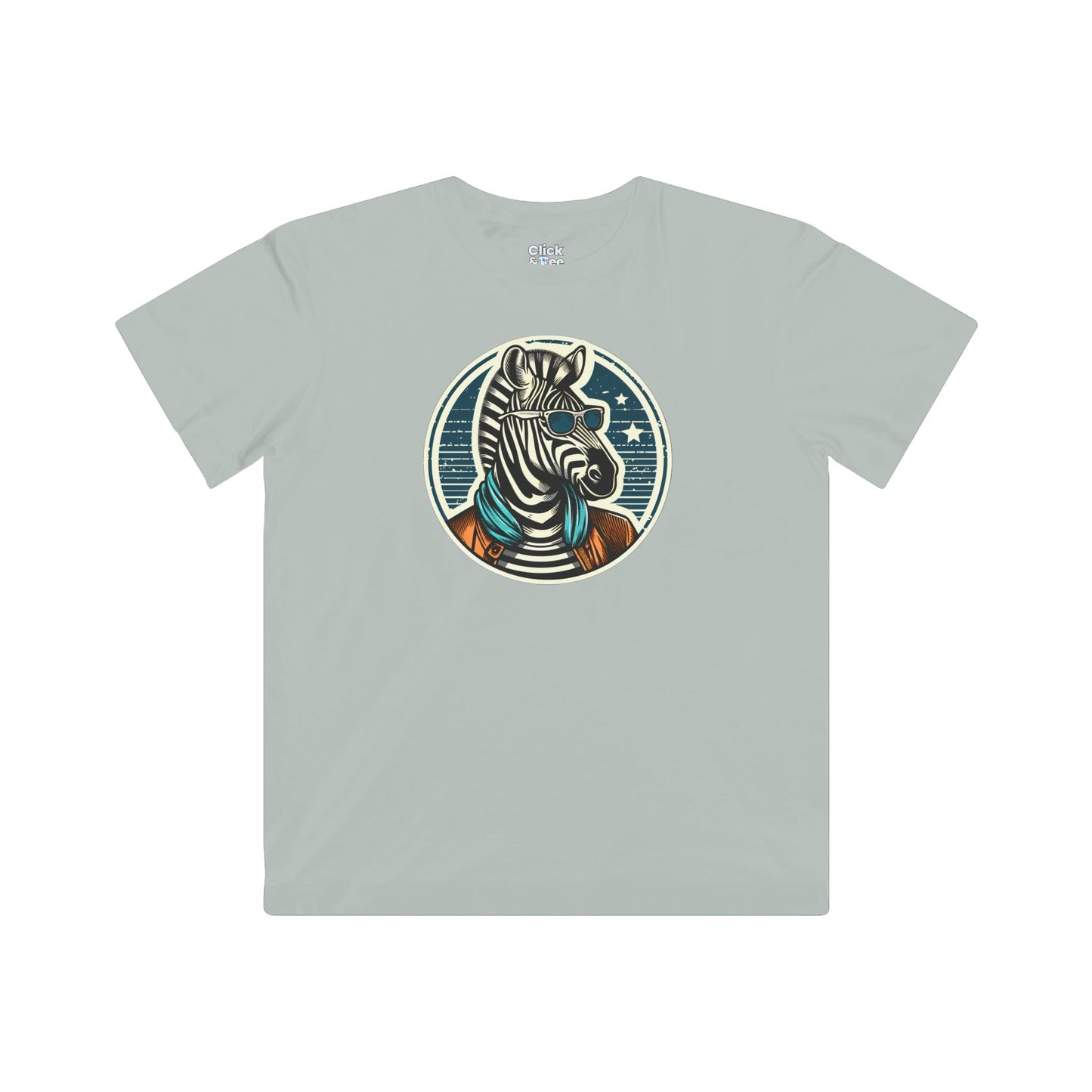 Kids Vintage T-Shirt - Fancy Zebra Wearing a Trendy T-Shirt - Vintage Style T-Shirt