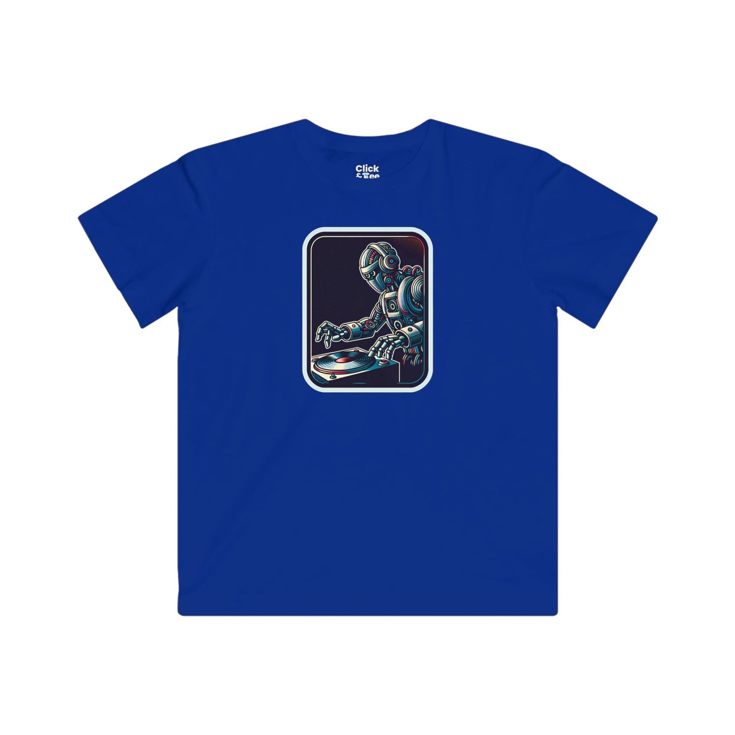 Kids Retro T-Shirt - Wild Retro Futuristic Robot DJing - Retro Style T-Shirt